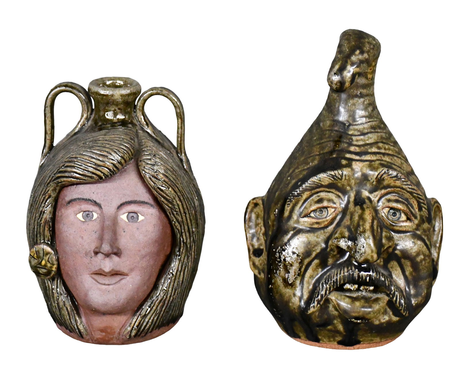 Michael & Melvin Crocker. Pair of Face Jugs. (1 of 4)