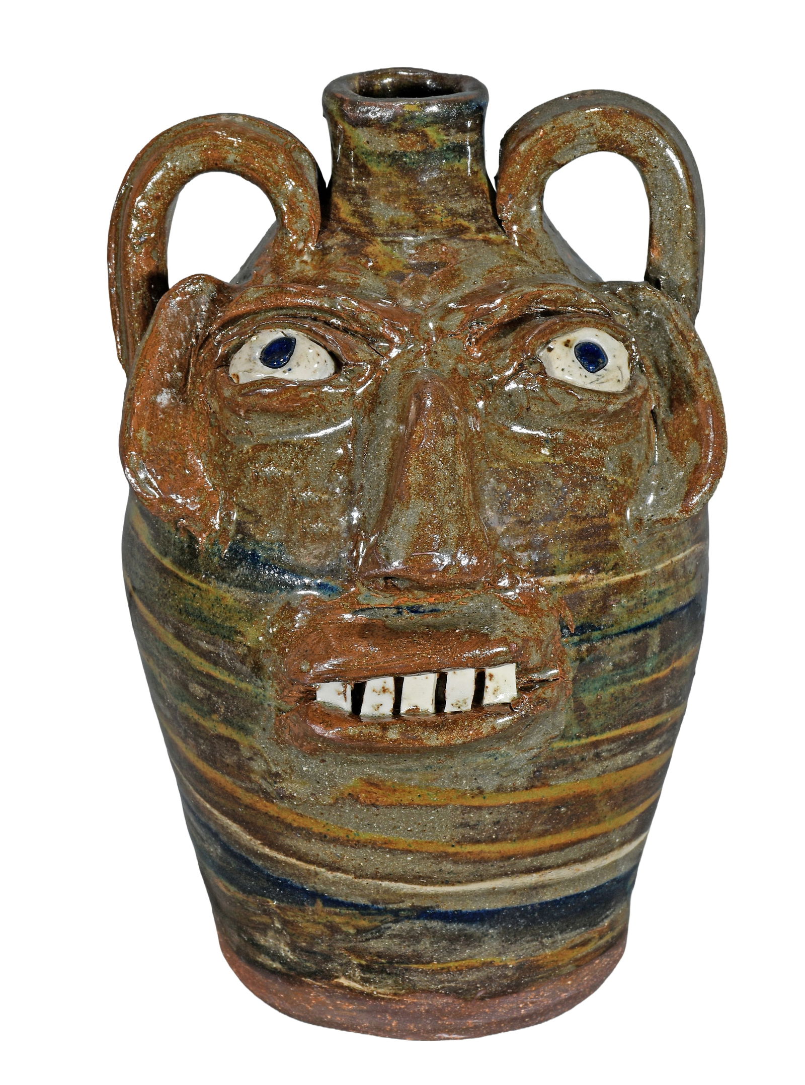 B.B. Craig. Four Color Swirl Face Jug. (1 of 6)