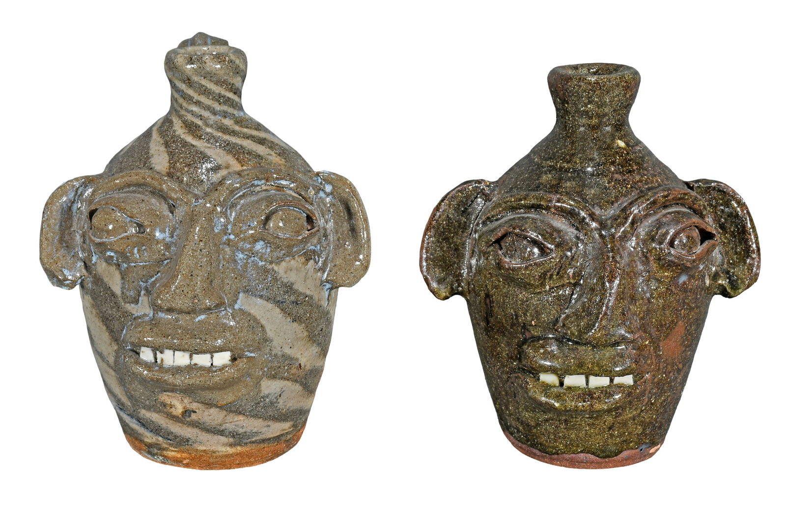 B.B. Craig. Pair of Early Half Pint Face Jugs. (1 of 6)