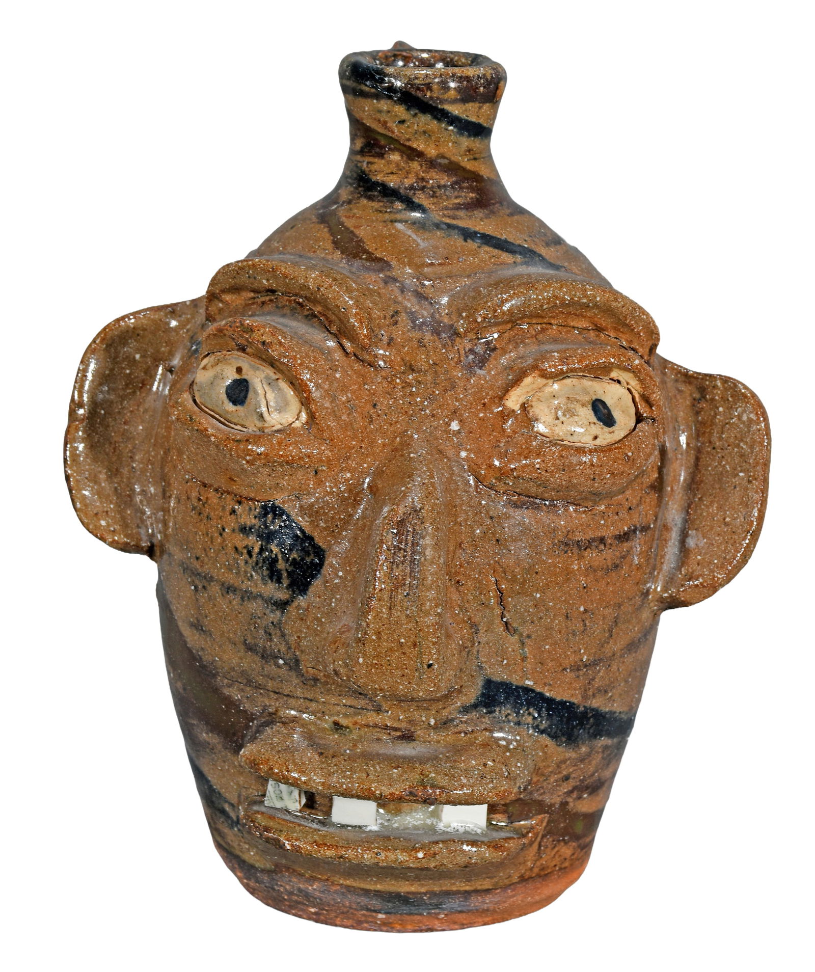 B.B. Craig. Three Color Swirl Pint Face Jug. (1 of 6)