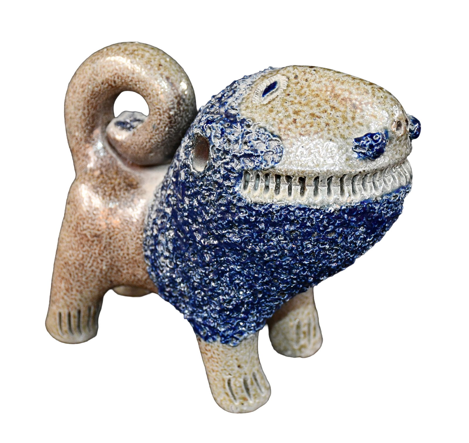 Billy Ray Hussey. Salt and Cobalt Glazed Lion. (1 of 4)