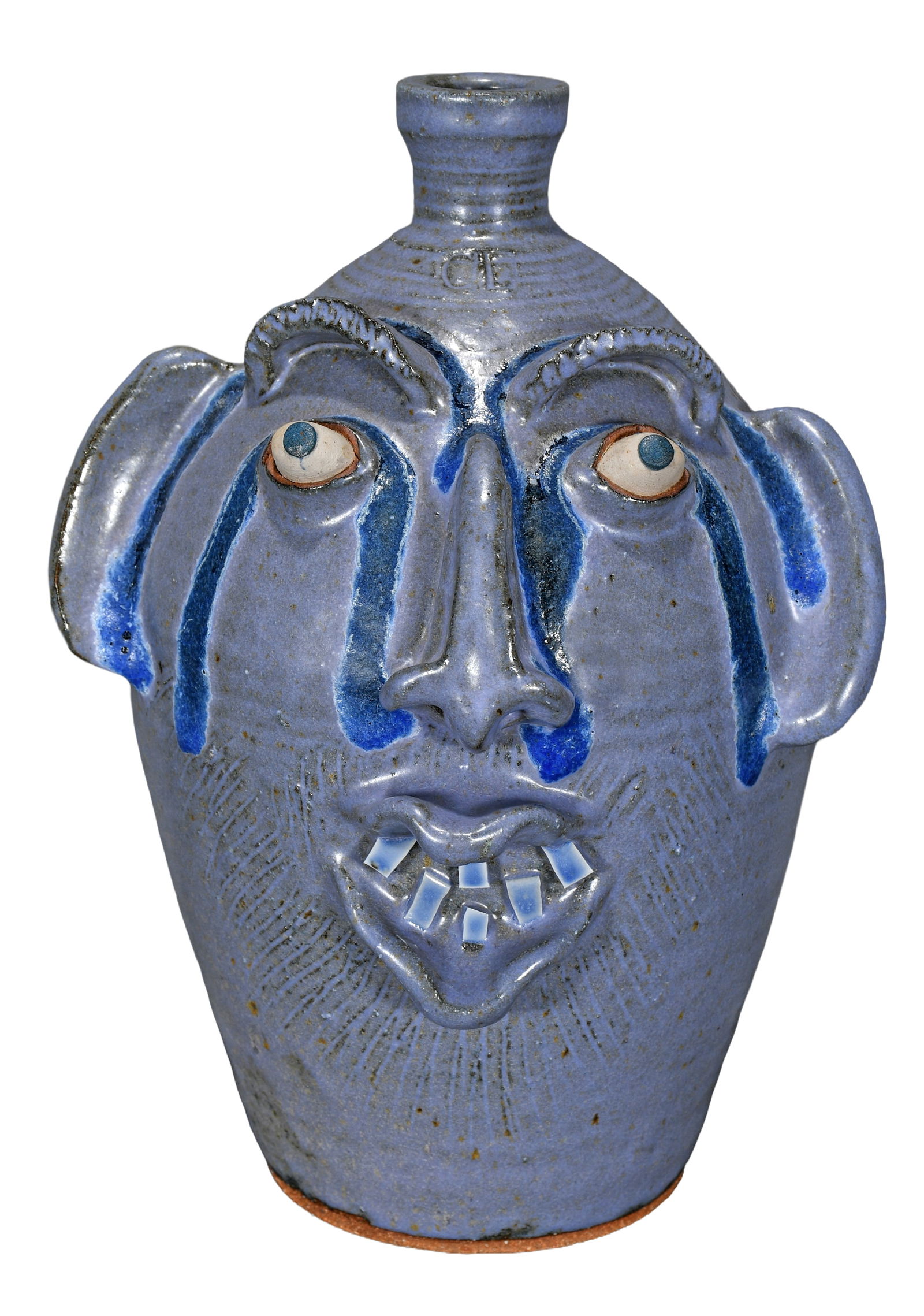 Charles Lisk. Crying Eye Blue Face Jug. (1 of 5)