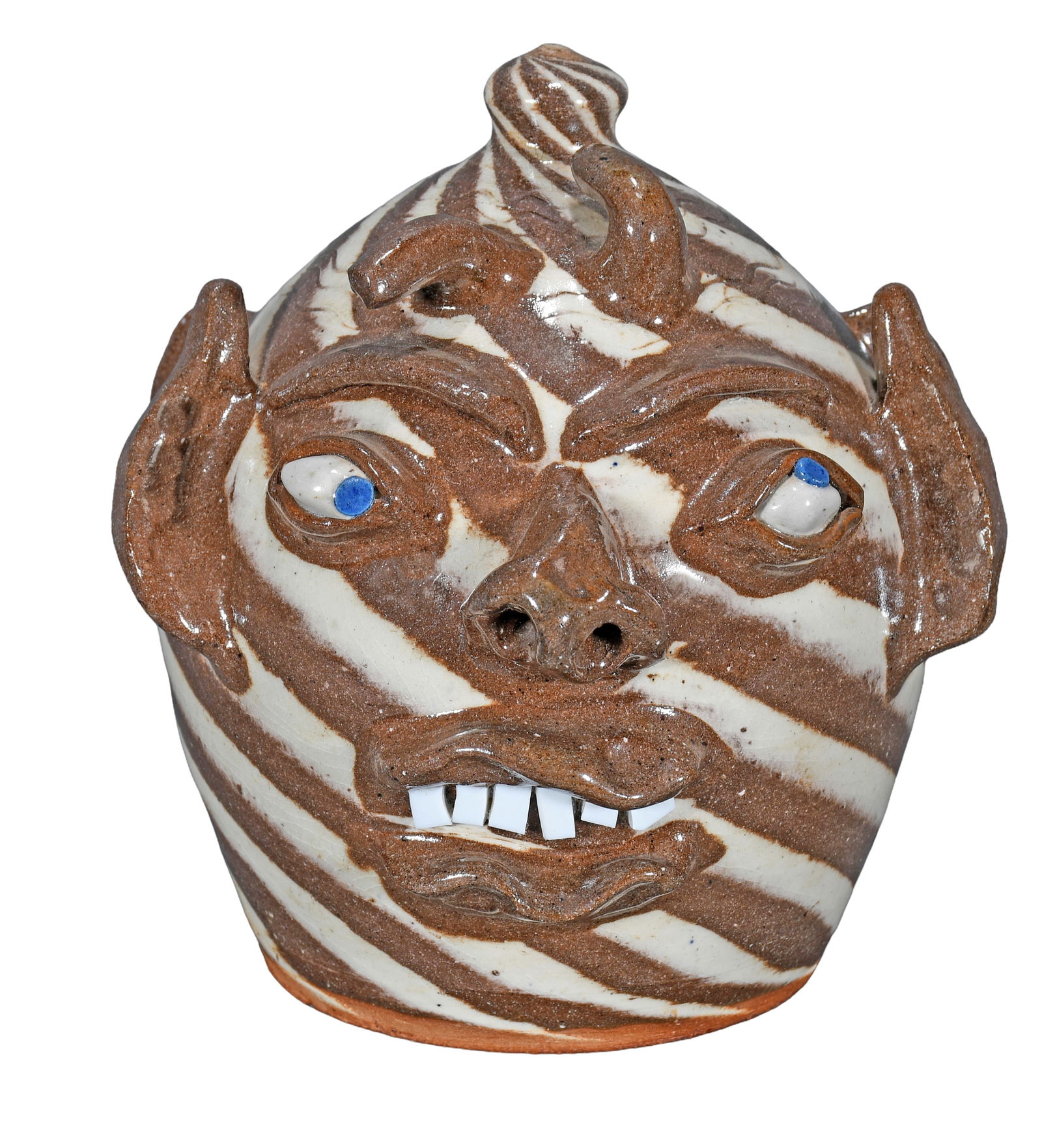Charles Lisk. Devil and Man Swirl Face Jug. (1 of 5)