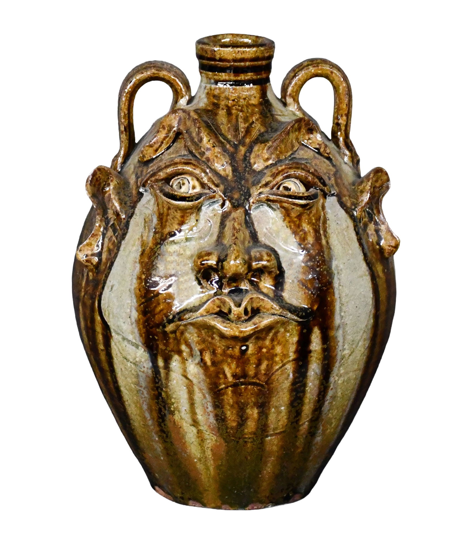 Kim Ellington. Face Jug with Glass Drips.: Kim Ellington. Face Jug with Glass Drips. Initialed. Mint condition. 11" h. Est. $200-300. Ship: $55 Please Read Before You Bid: By registering for and/or placing a bid in any Slotin Auction, you ackn