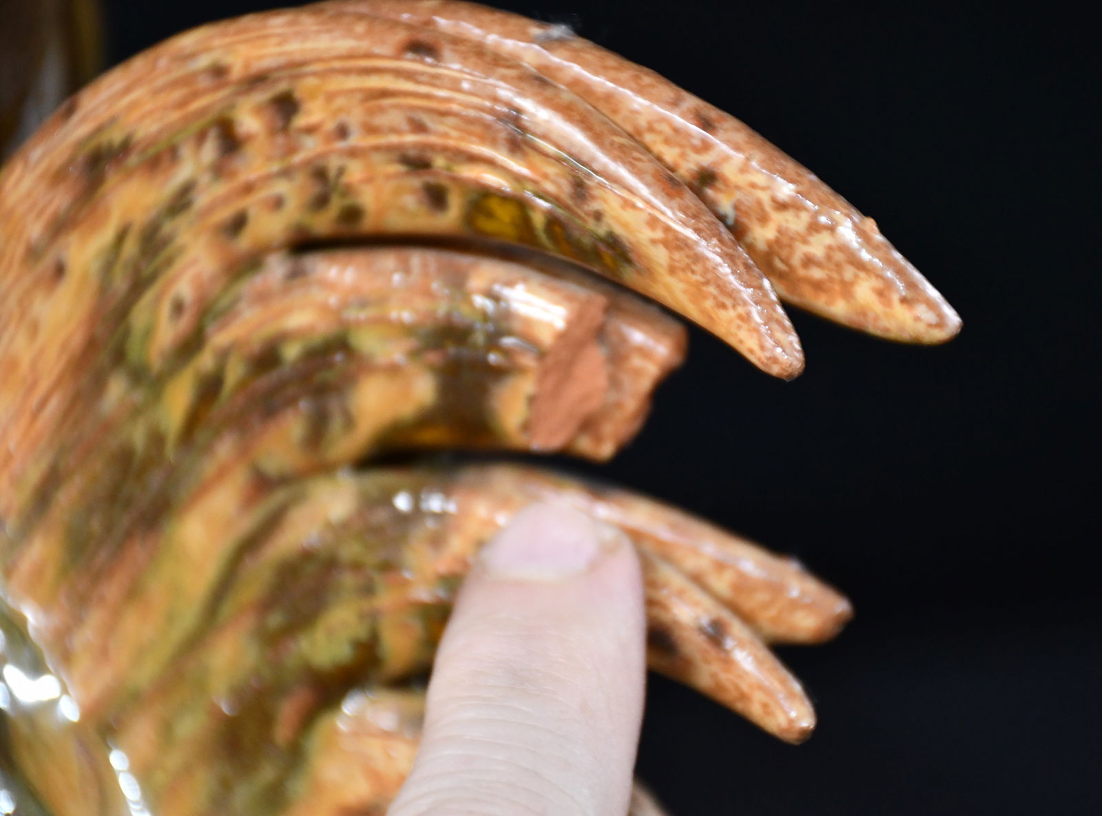 Charlie West. Multi Glaze Dripped Rooster. - 4