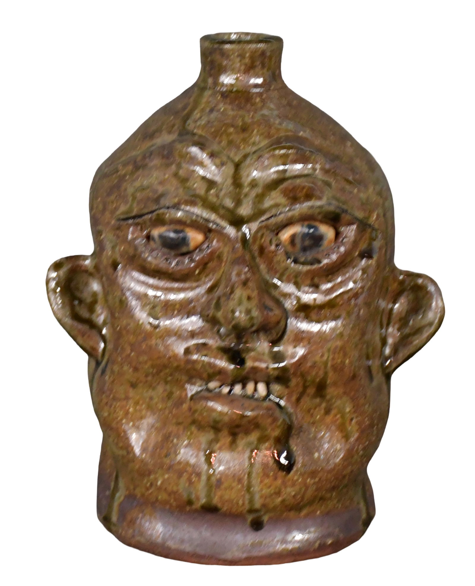 Shelby West. Lanier Style Face Jug.: Shelby West. Lanier Style Face Jug. 2008. Signed and dated. Mint condition. 9" h. Est. $100-300. Ship: $45 Please Read Before You Bid: By registering for and/or placing a bid in any Slotin Auction, yo