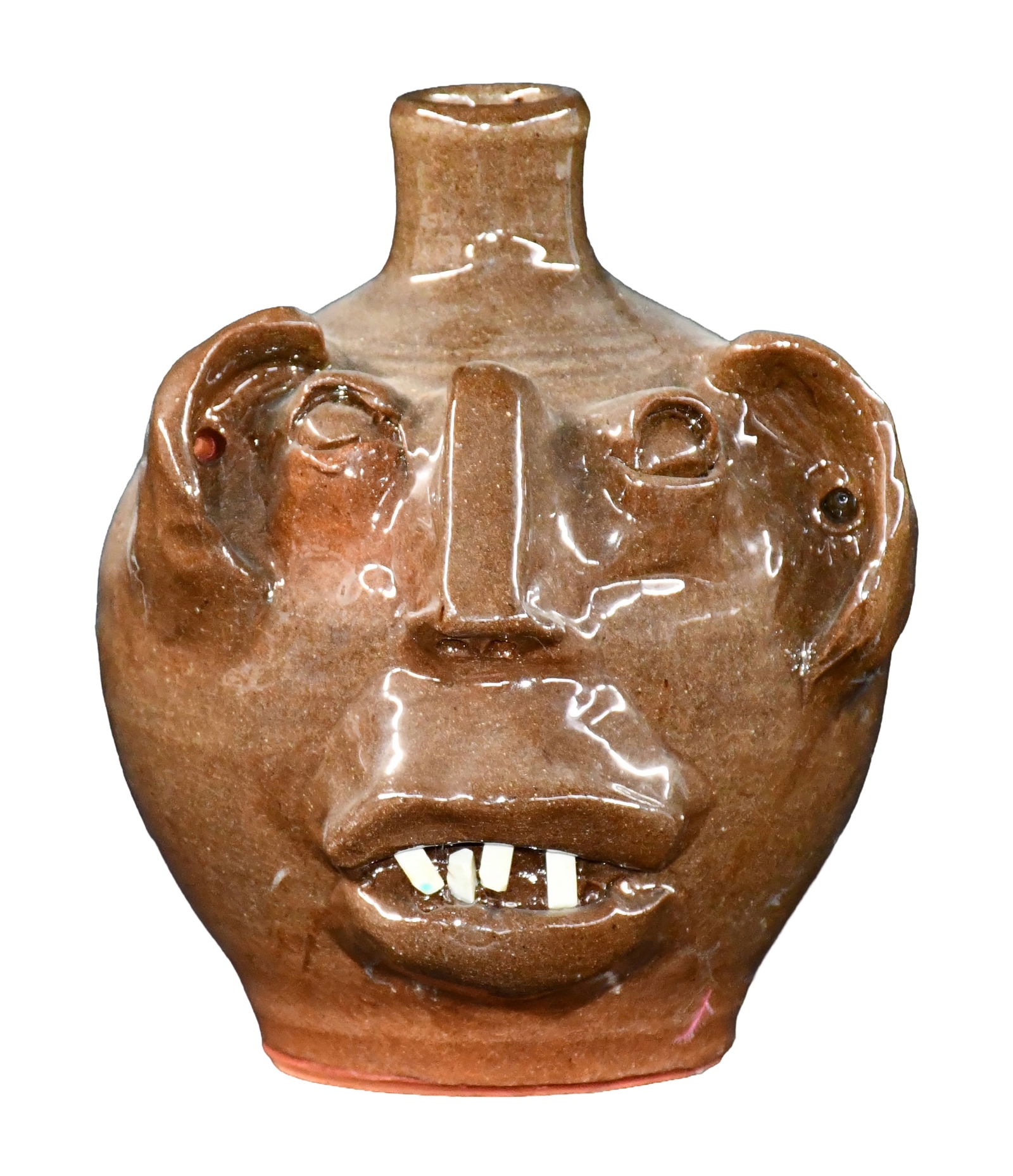 M.L. Owens. Pint Sized Face Jug.: M.L. Owens. Pint Sized Face Jug. 1991. Signed and dated. Mint condition. 7" h. Est. $200-300. Ship: $45 Please Read Before You Bid: By registering for and/or placing a bid in any Slotin Auction,
