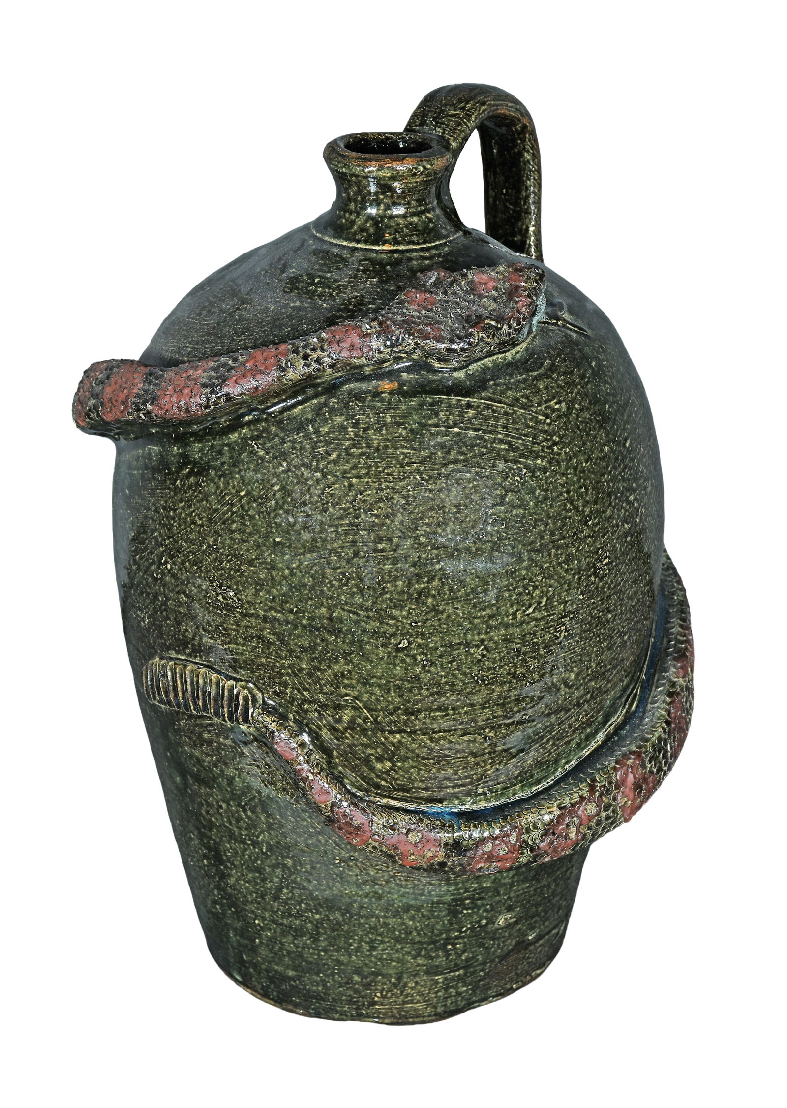 Ferguson. Four Gallon Rattlesnake Jug.: Ferguson. Four Gallon Rattlesnake Jug. Not signed. Mint condition. 15" h. Est. $200-400. Ship: $85 Please Read Before You Bid: By registering for and/or placing a bid in any Slotin Auction, you