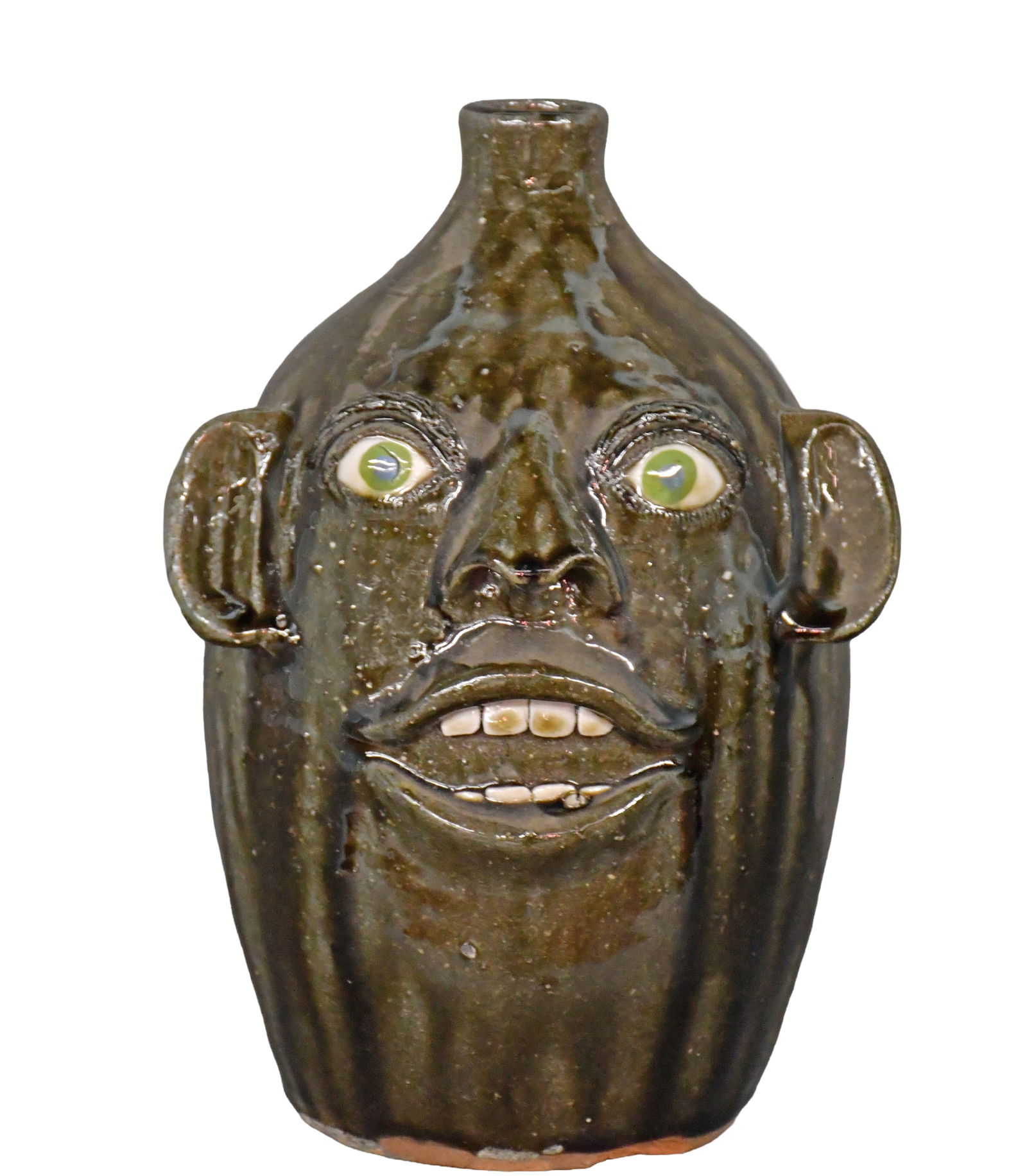 Joe Reinhardt. Happy Birthday Face Jug.: Joe Reinhardt. Happy Birthday Face Jug. 2006. Signed, dated, and titled. Mint condition. 9.5" h. Est. $100-200. Ship: $45 Please Read Before You Bid: By registering for and/or placing a bid in any