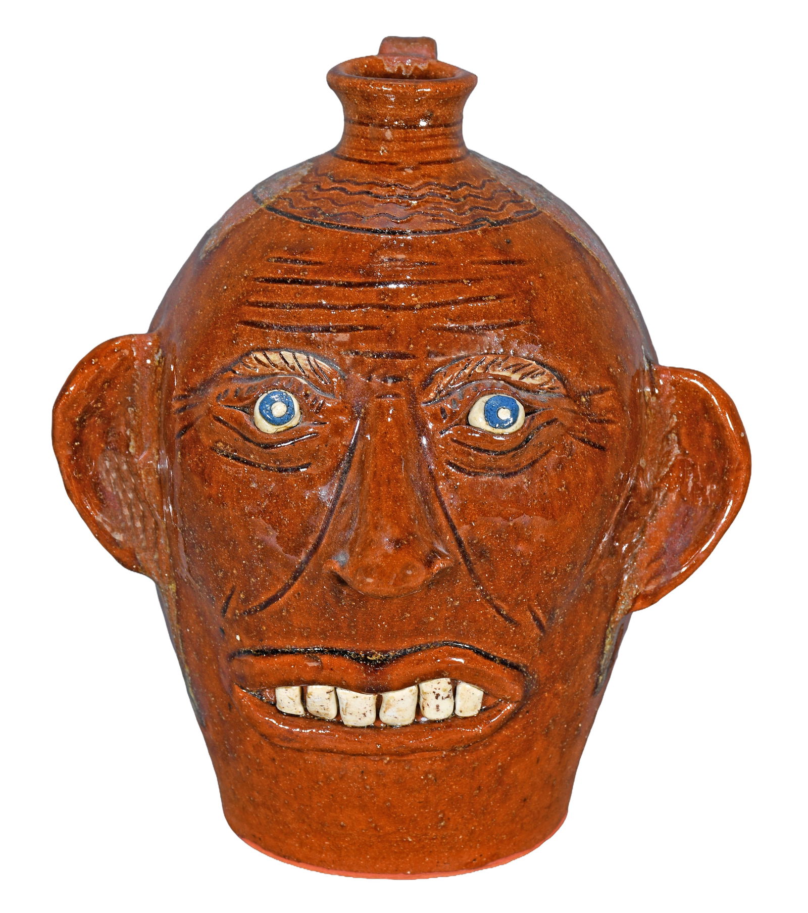 Albert Hodge. Brown Face Jug.: Albert Hodge. Brown Face Jug. Signed. Mint condition. 11" h. Est. $100-200. Ship: $55 Please Read Before You Bid: By registering for and/or placing a bid in any Slotin Auction, you acknowledge that yo