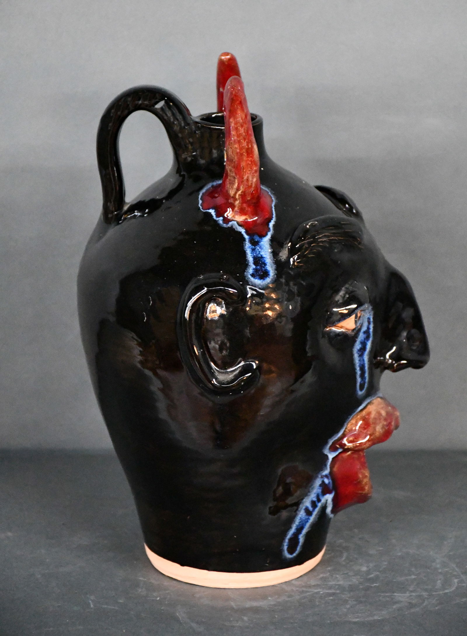 Claude Miller. Devil Face Jug. - 2