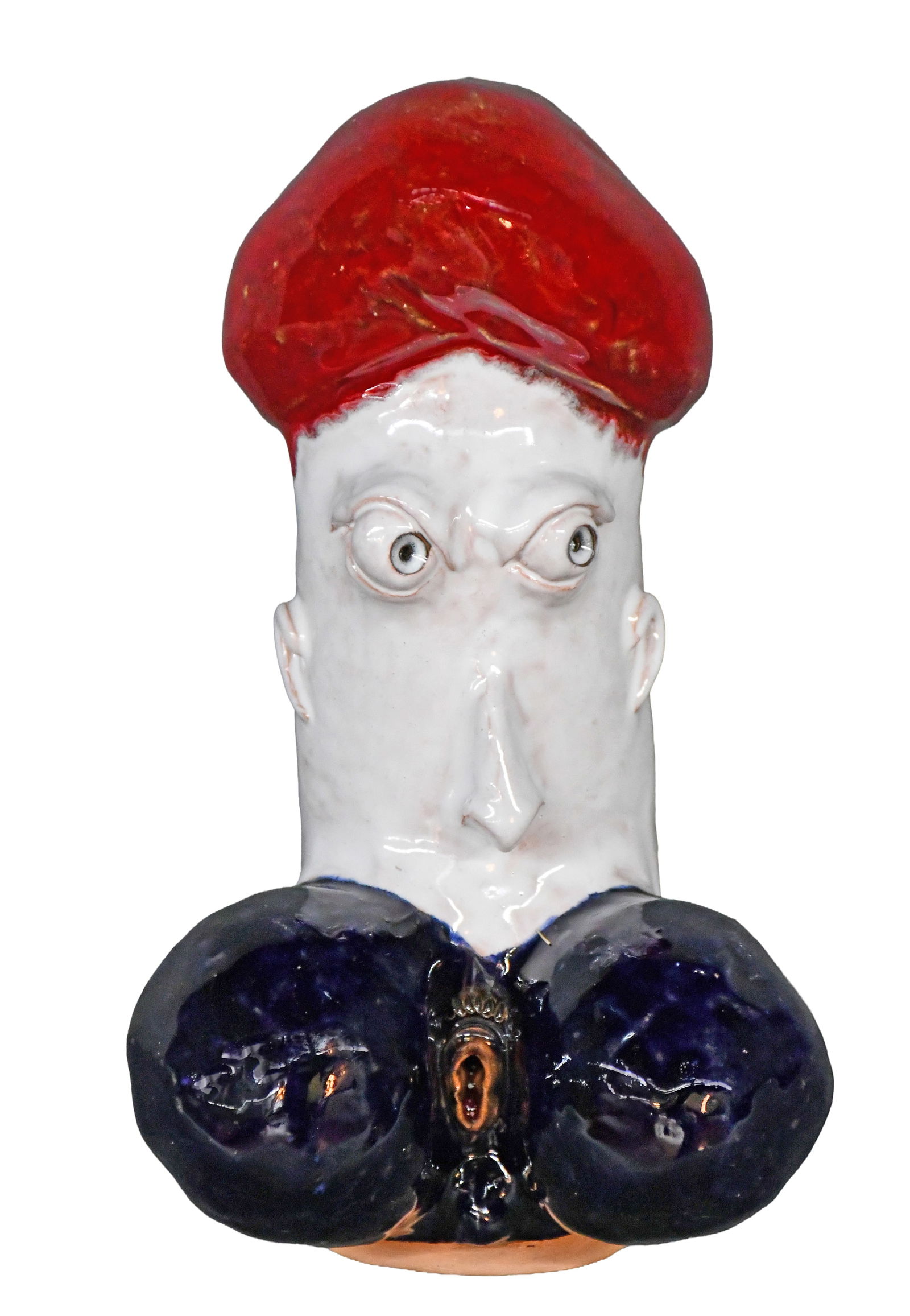 Claude Miler. Patriotic Phallic Sculpture.: Claude Miler. Patriotic Phallic Sculpture. 1998. Signed and dated. Mint condition. 9" h. Est. $100-200. Ship: $45 Please Read Before You Bid: By registering for and/or placing a bid in any Slotin