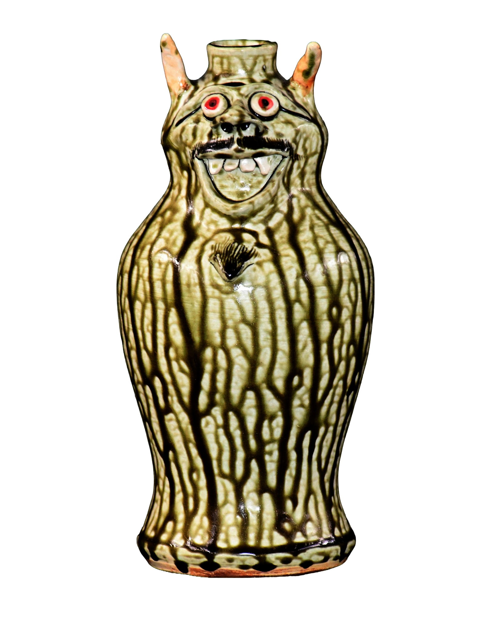 Steve Turpin. Devil Figure Jug.: Steve Turpin. Devil Figure Jug. 1999. #6. Signed, dated and numbered. Beautiful veiny glaze. Mint condition. 10" h. Est. $100-200. Ship: $55 Please Read Before You Bid: By registering for and/or