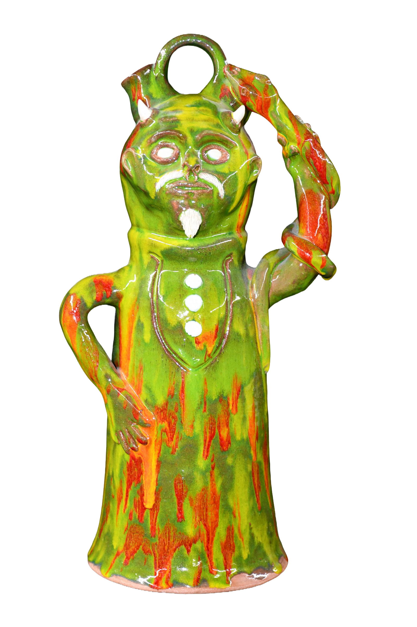 Randy Tobias. The Devil and the Serpent.: Randy Tobias. The Devil and the Serpent. Signed and titled. Multi-drip glaze. Mint condition. 15" h. Est. $100-300. Ship: $85 Please Read Before You Bid: By registering for and/or placing a bid in