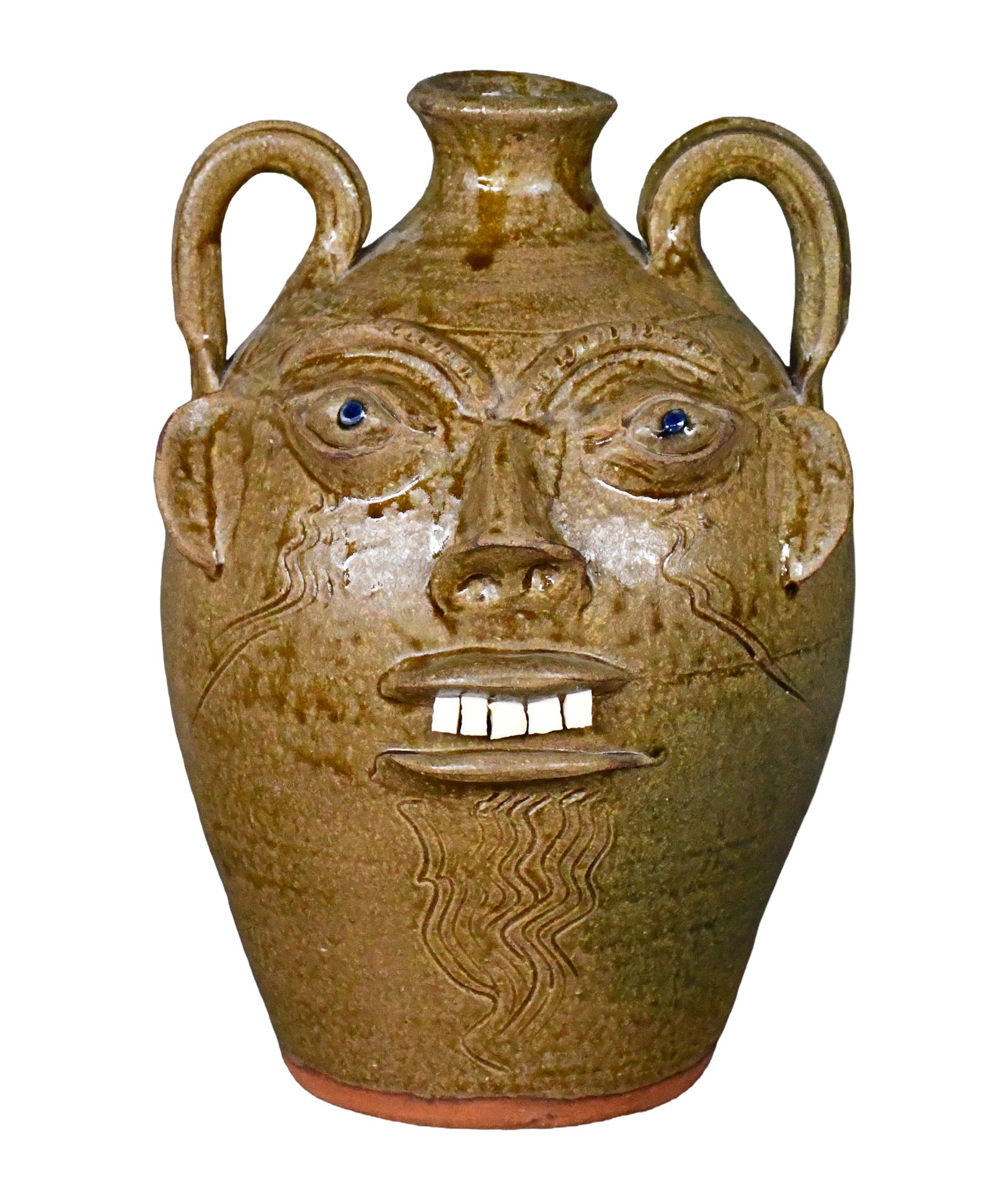 Walter Fleming. Two Handle Face Jug. (1 of 5)