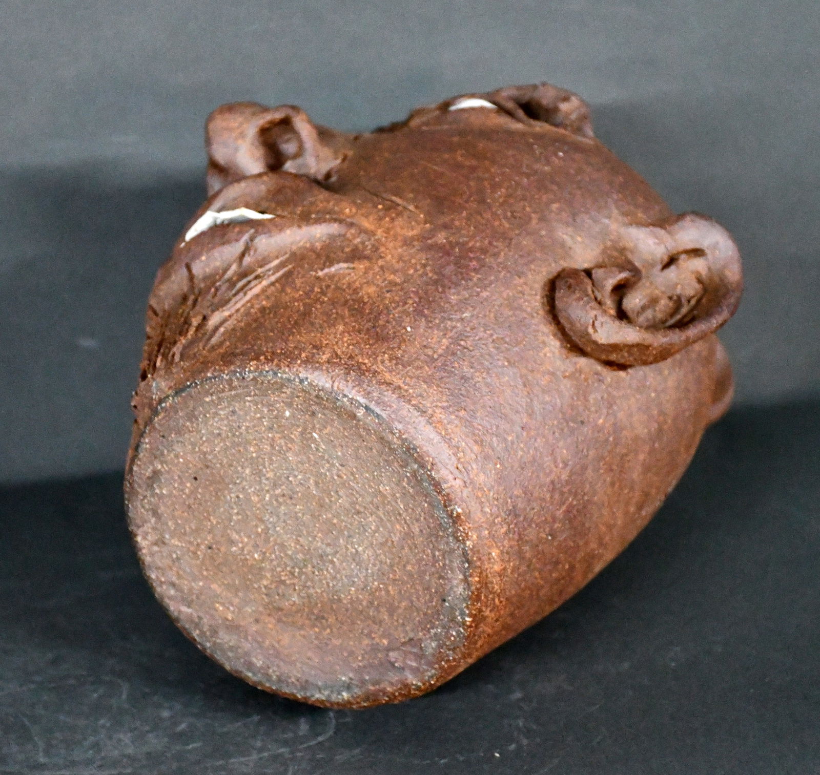 Unglazed Face Jug. - 4