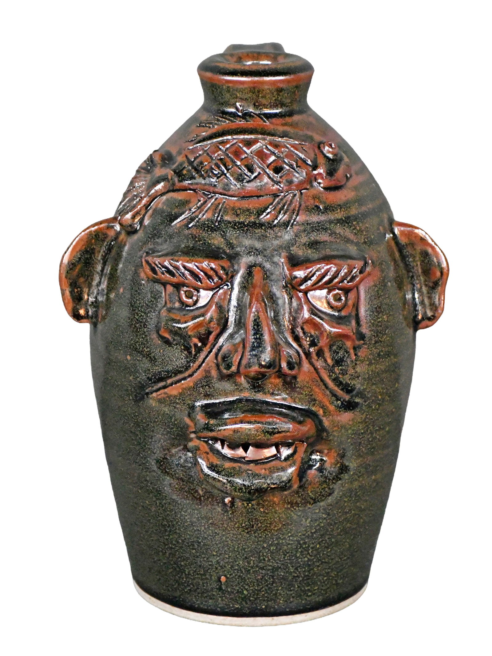 Randy Myers (attributed). Fish Head Jug. (1 of 3)