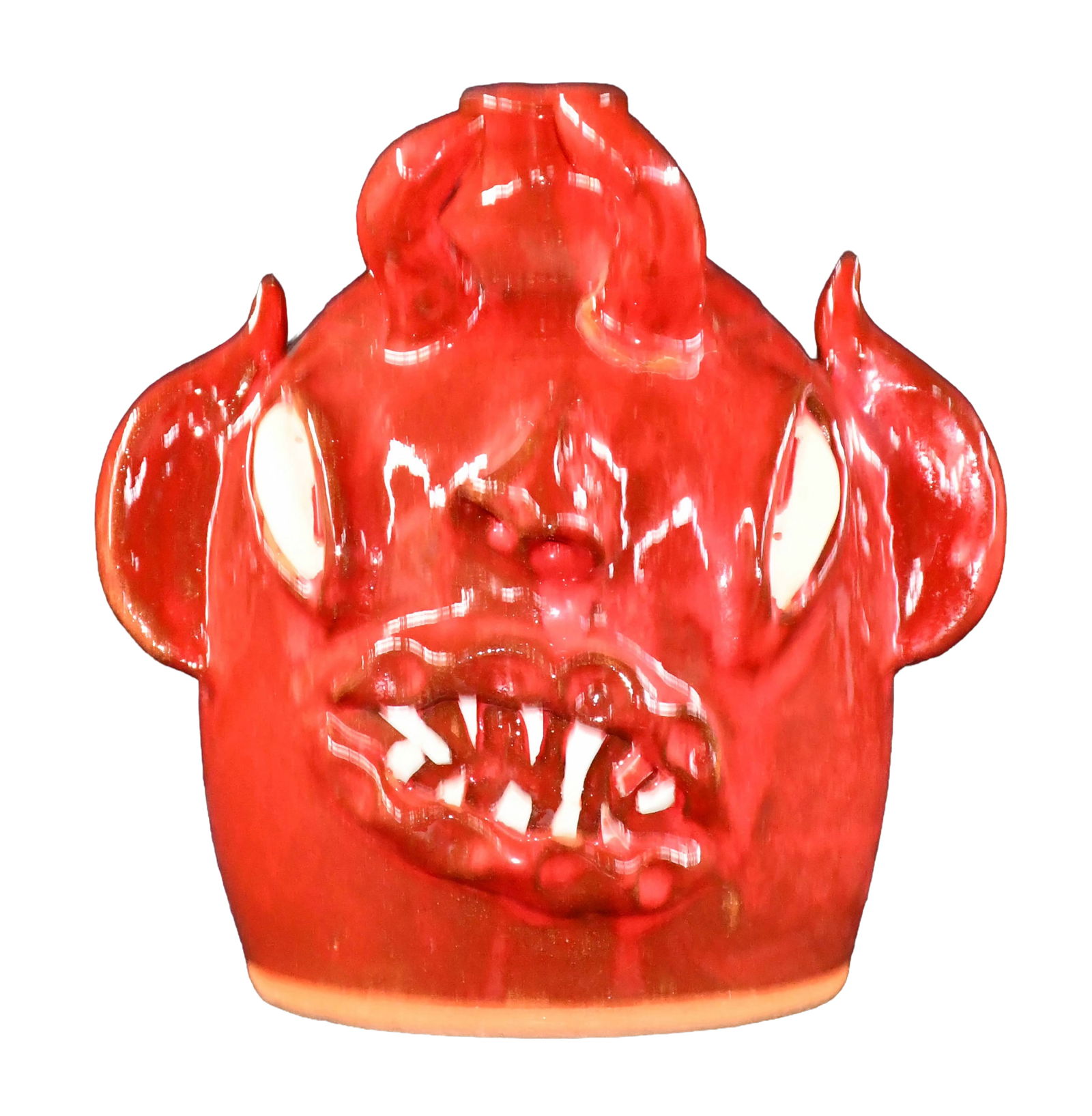 Dale Costner. Red Devil Face Jug.: Dale Costner. Red Devil Face Jug. Signed. Mint condition. 7" h. Est. $100-200. Ship: $45 Please Read Before You Bid: By registering for and/or placing a bid in any Slotin Auction, you acknowledge that