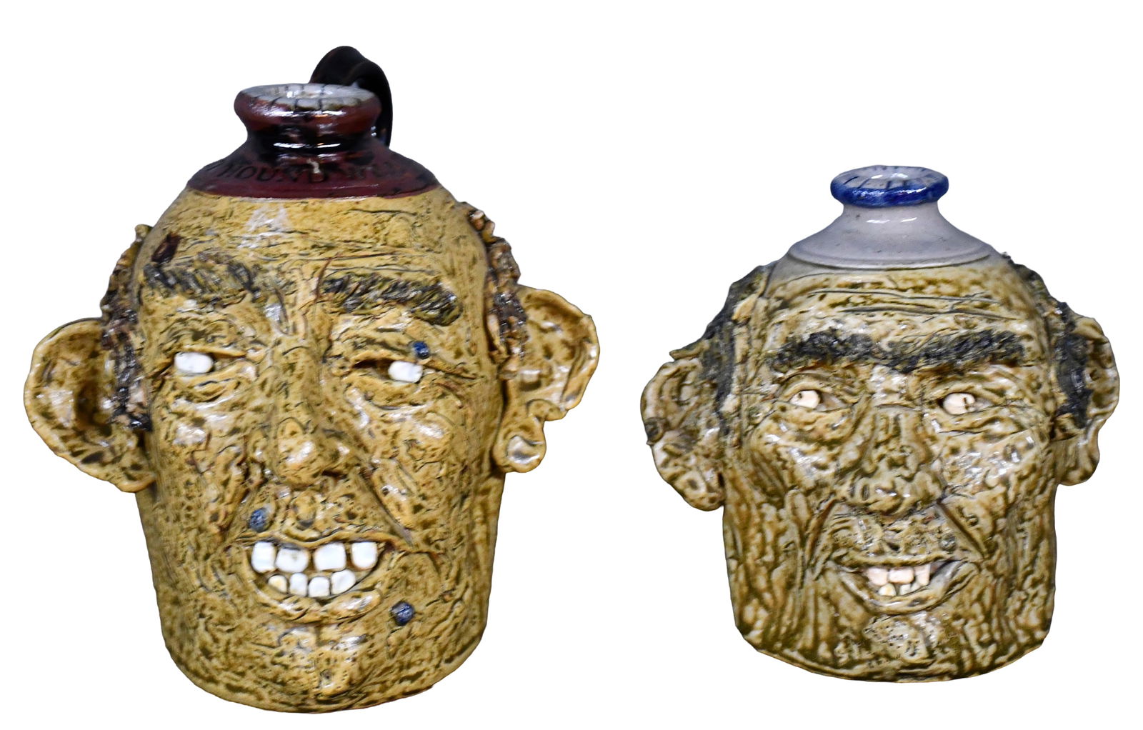Westerwald Pottery. Pair of Face Jugs. (1 of 5)