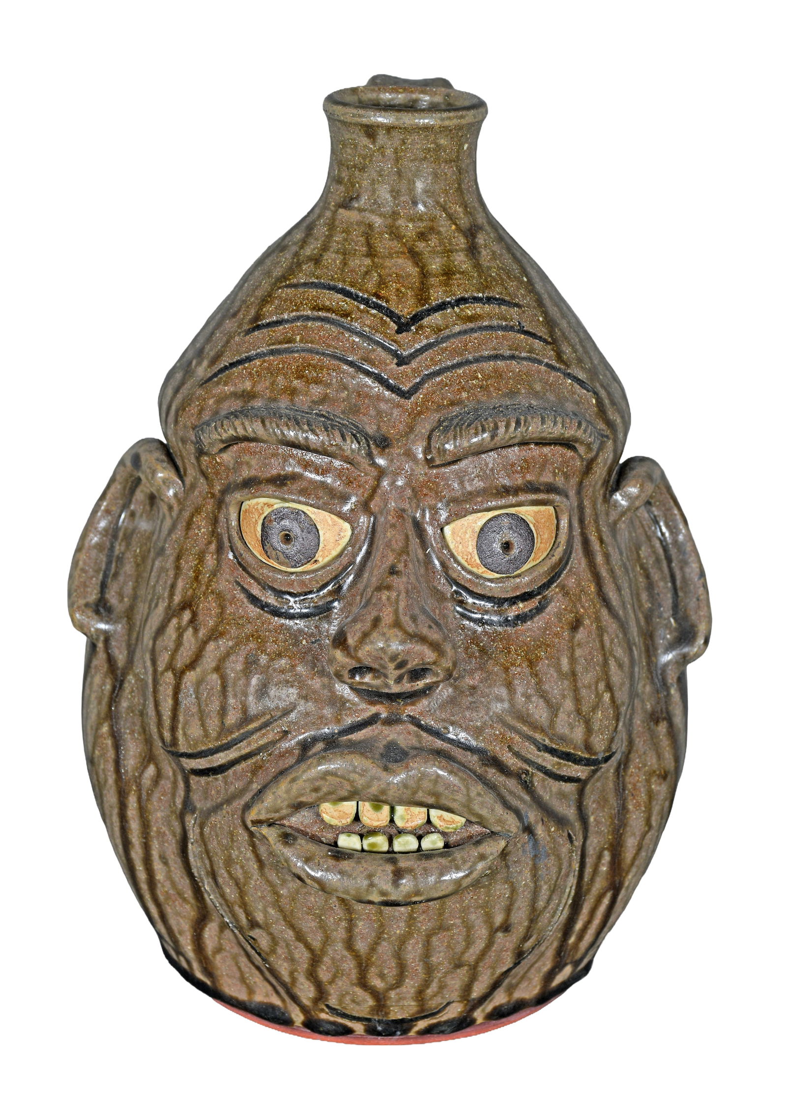 Perdue. Face Jug.: Perdue. Face Jug. 2001. Signed and dated. Mint condition. 9.5" h. Est. $100-200. Ship: $45 Please Read Before You Bid: By registering for and/or placing a bid in any Slotin Auction, you