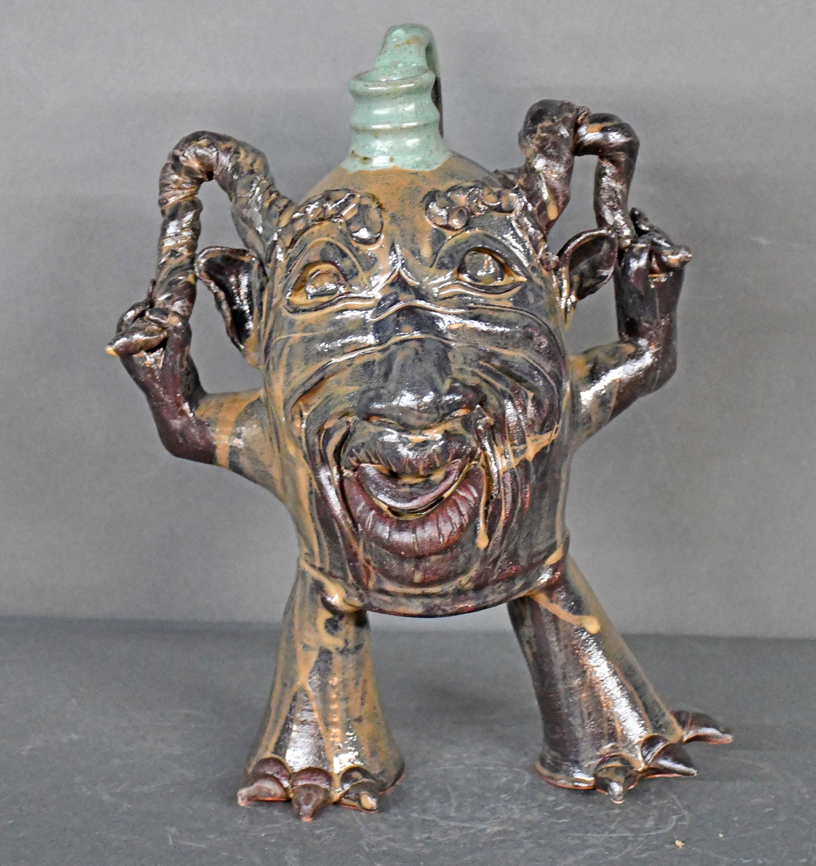 Yvette Lepley. Figural Devil Jug. - 4