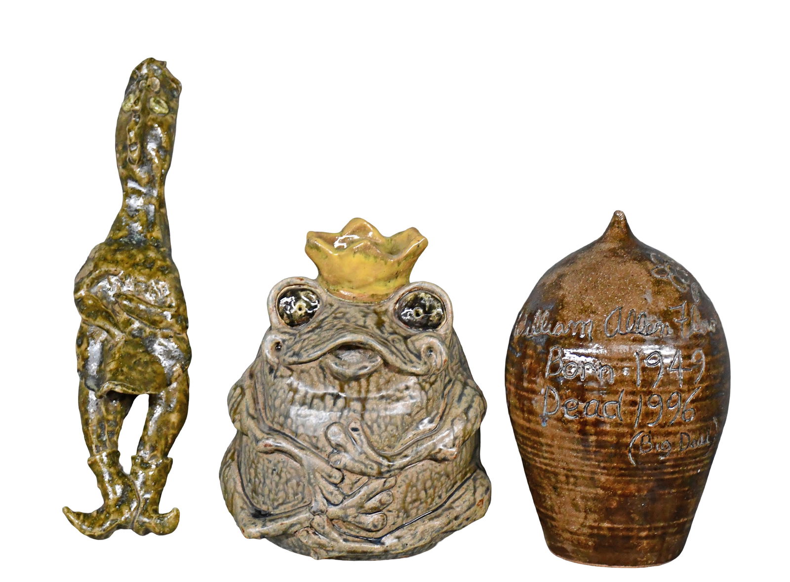 Jo Flowers. 3 Works - Frog, Gravemarker, Flattened Chicken. (1 of 3)