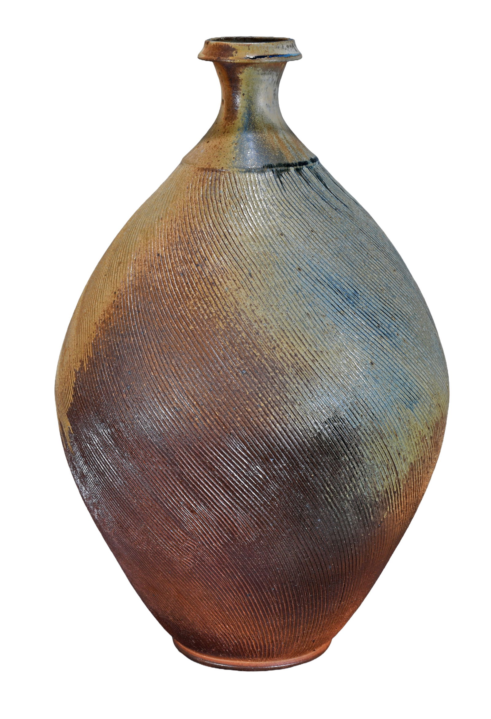 Ben Owens III. Large Incised Corduroy Vase. (1 of 4)