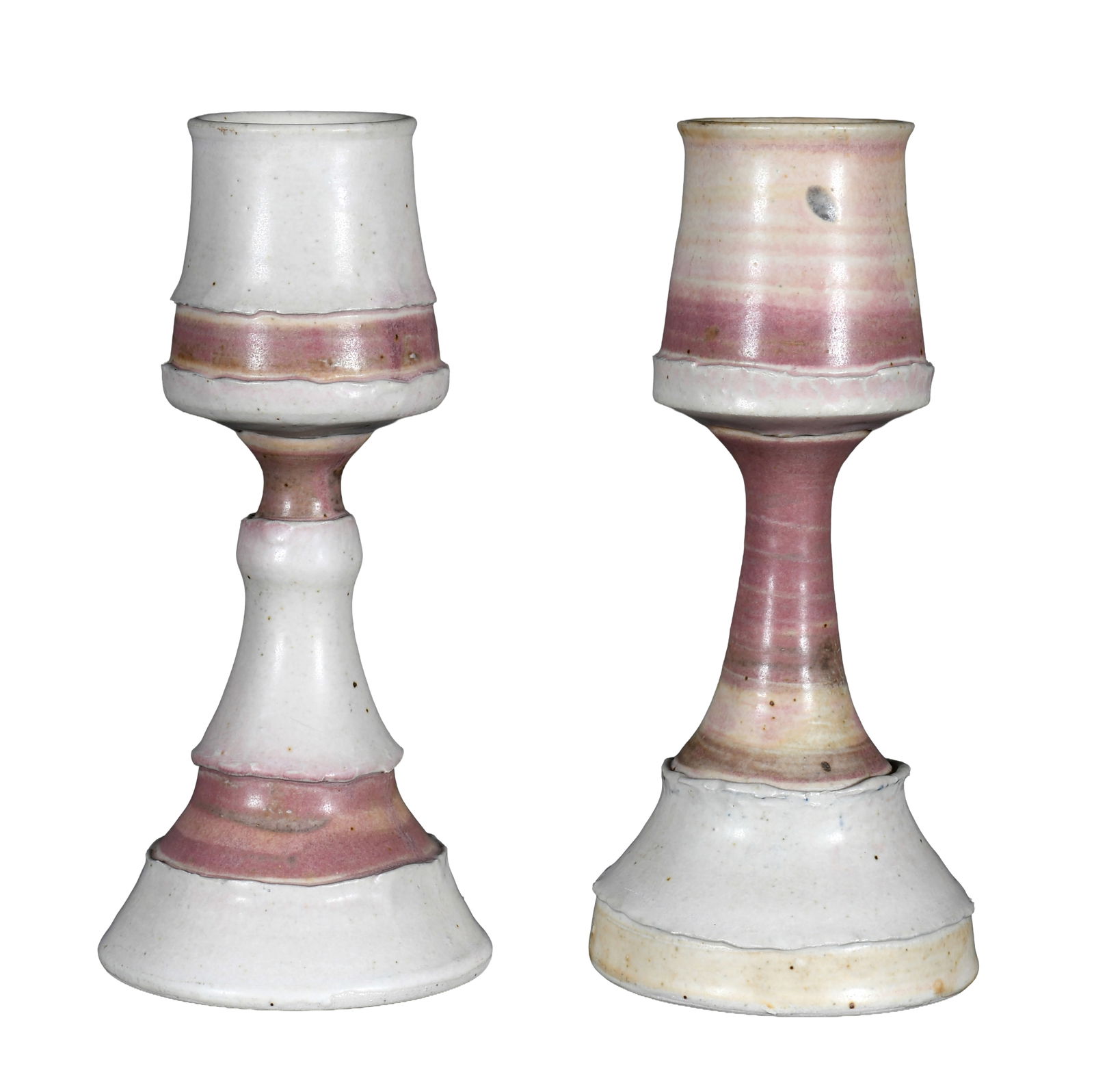 Bob Owens. Early Pair of Goblets.: Bob Owens. Early Pair of Goblets, burgundy and white glaze, porcelain. 1979. Signed and dated. 8" x 4" x 4". Mint condition. Thomas E. Scanlin Collection. $50-100. Ship: $55 Please Read Before You Bid