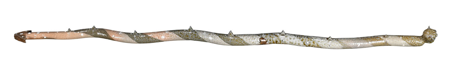 Lucien M. Roance. Pottery Snake.: Lucien M. Roance. Snake. 1985. Signed and dated. Clay and multi glaze snake with demon head. Excellent condition. 32" long. Est. $25-50. Ship: $65 Please Read Before You Bid: By registering for
