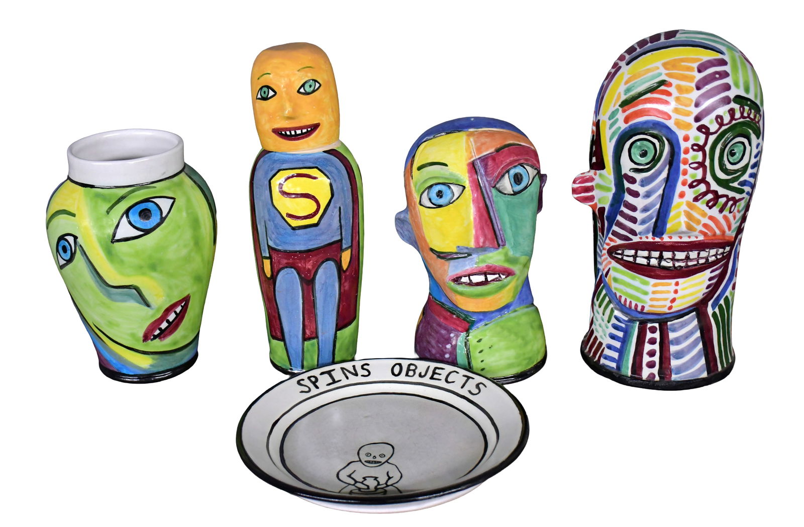 Ed. Five Works.: Ed. Five Works. Signed. Mint condition. Tallest is 11" h. Est. $100-200. Ship: $125 Please Read Before You Bid: By registering for and/or placing a bid in any Slotin Auction, you acknowledge that