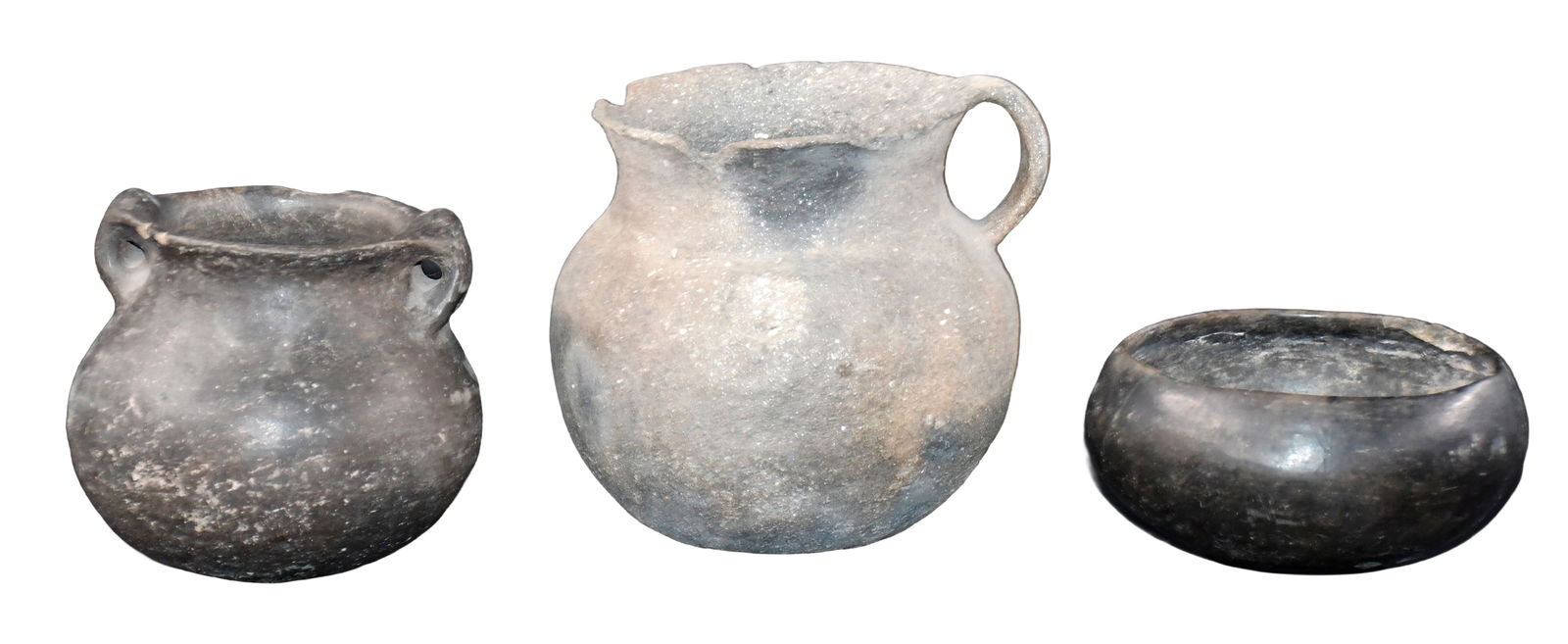 Casas Grande Black, San Juan. 3 International Earthenware Pots. (1 of 3)