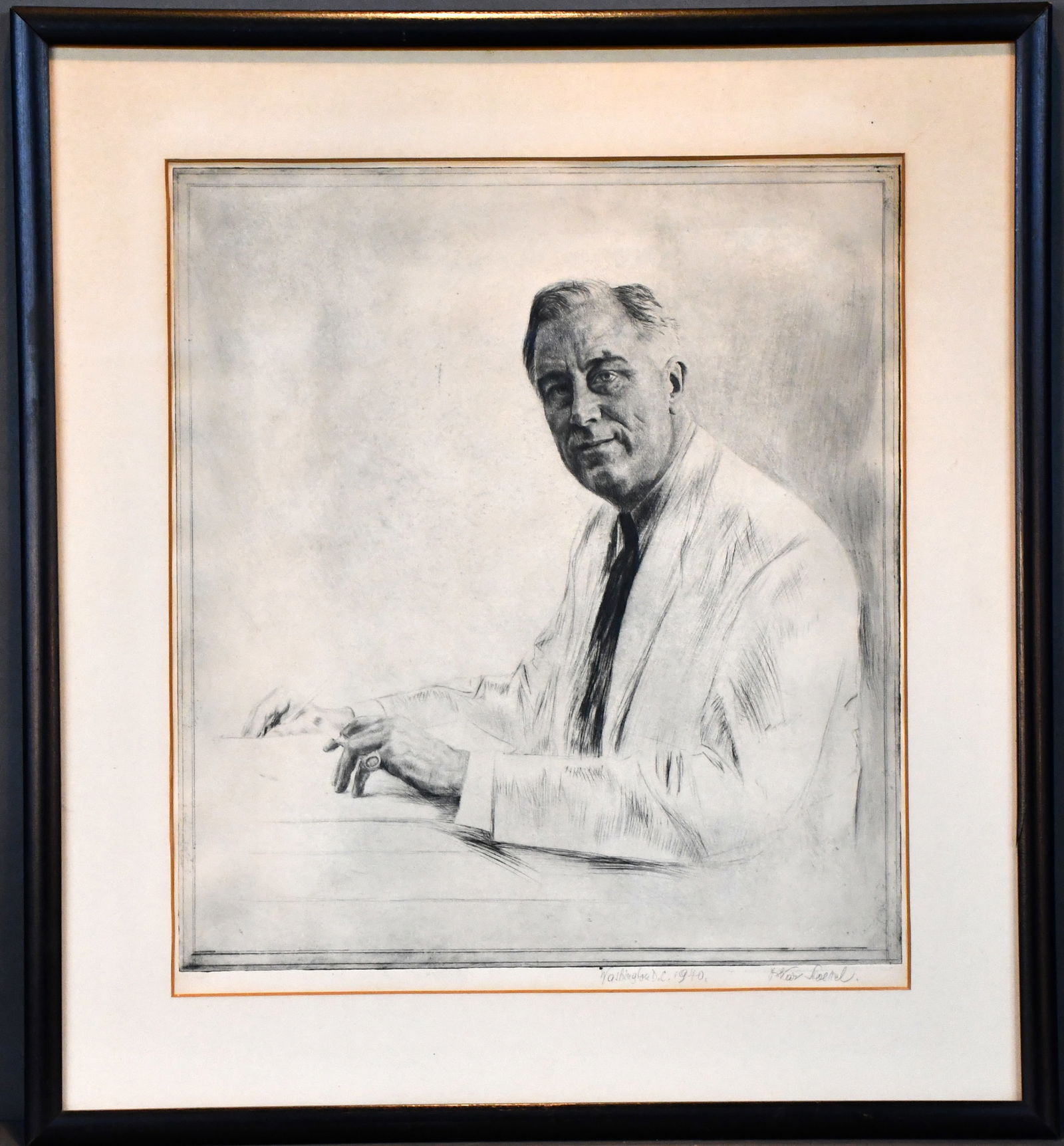 Oskar Stoessel. Portrait of Franklin D. Roosevelt. (1 of 4)