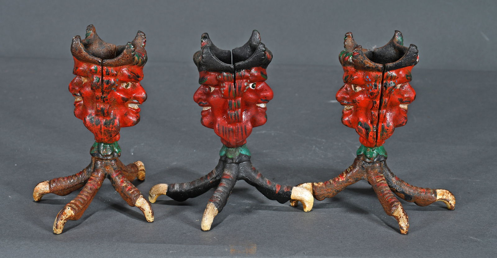 3 Devil Double Face Clawfoot Whatnots. - 4