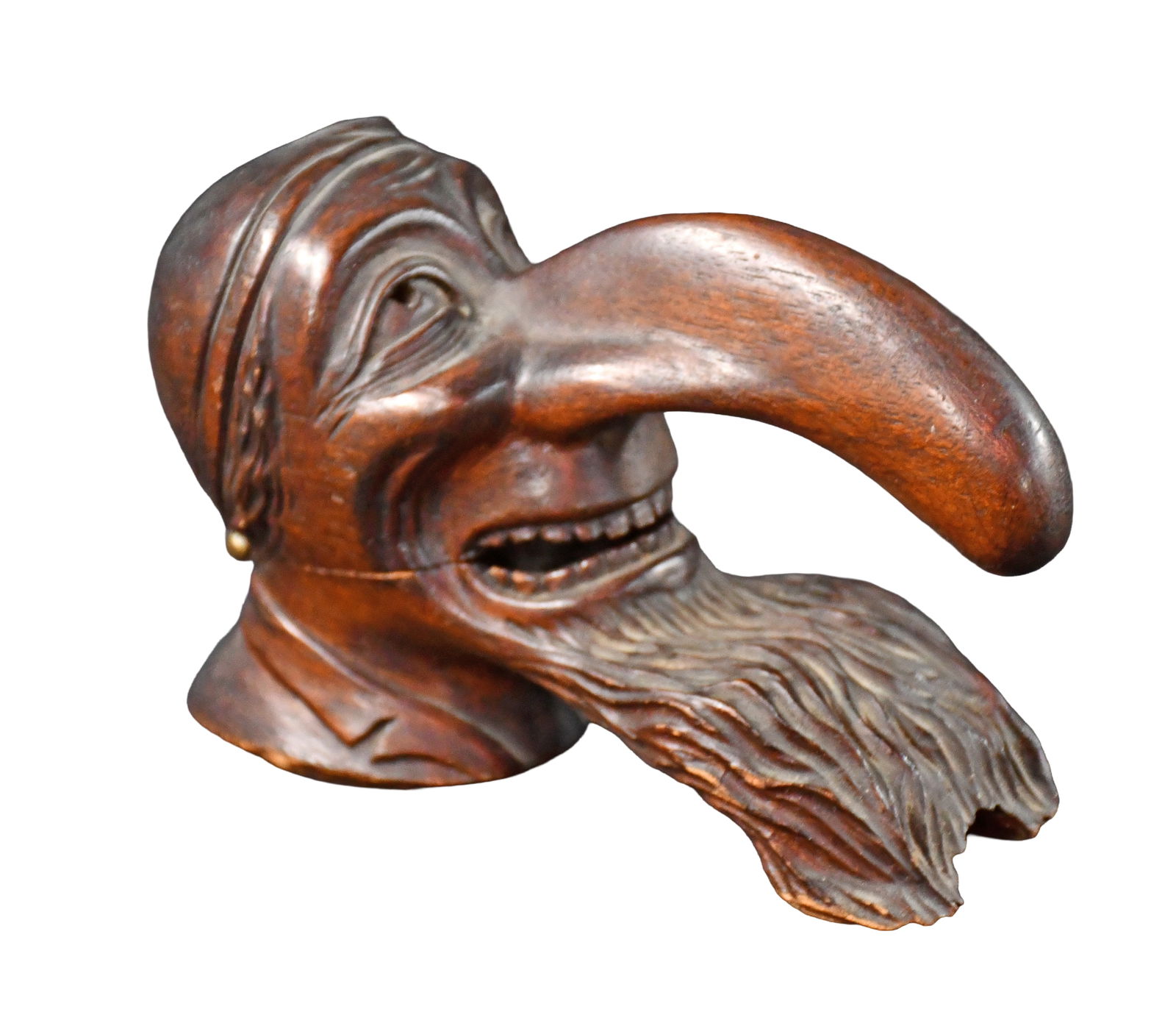 Stereotypical Nutcracker.: Anonymous. Stereotypical Nutcracker. 1932. Not signed. Carved black forest wood. Great condition. 7" w x 4.5" h. Est. $100-200. Ship: $35 Please Read Before You Bid: By registering for and/or