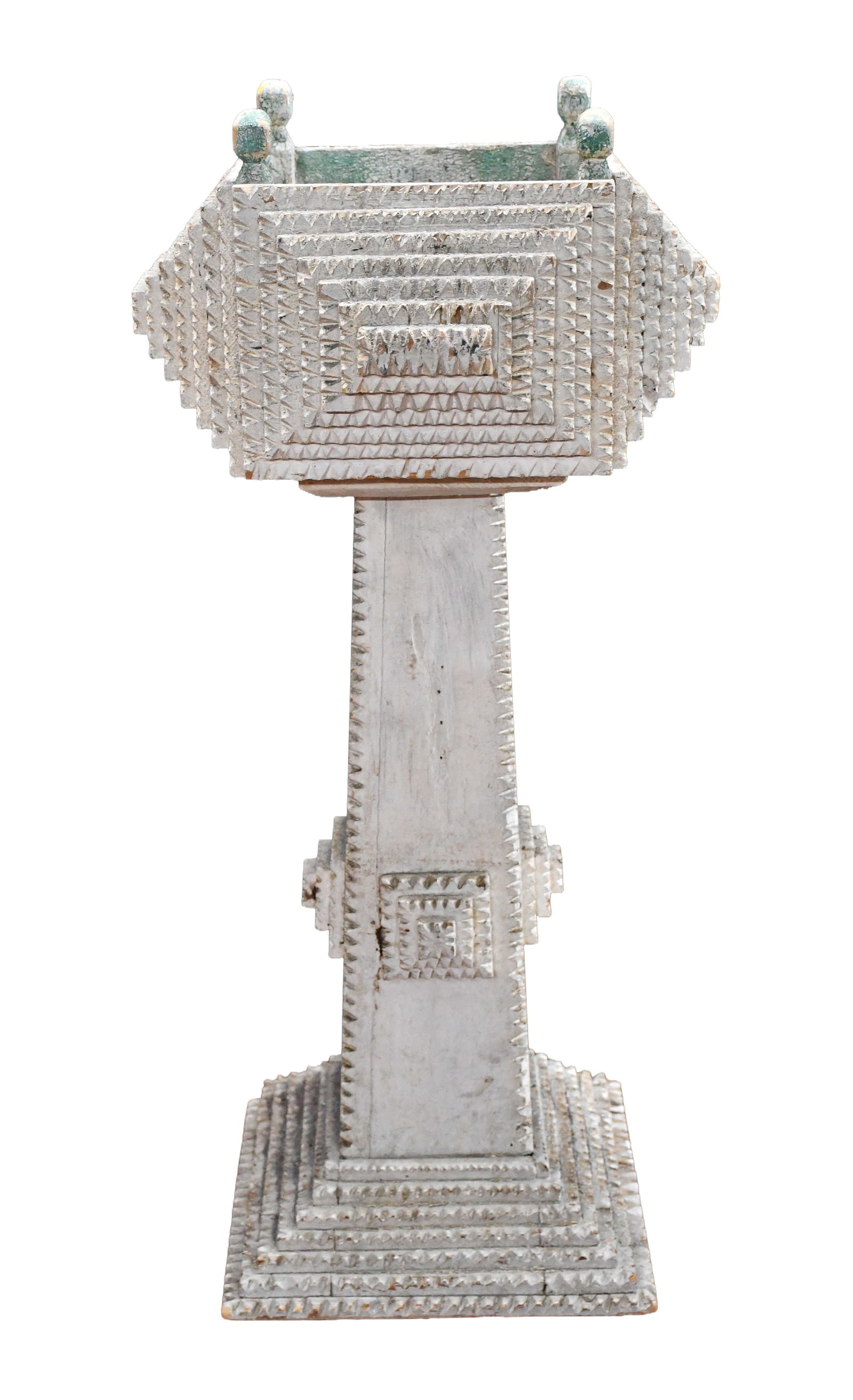 Tramp Art Plant Stand. - 2