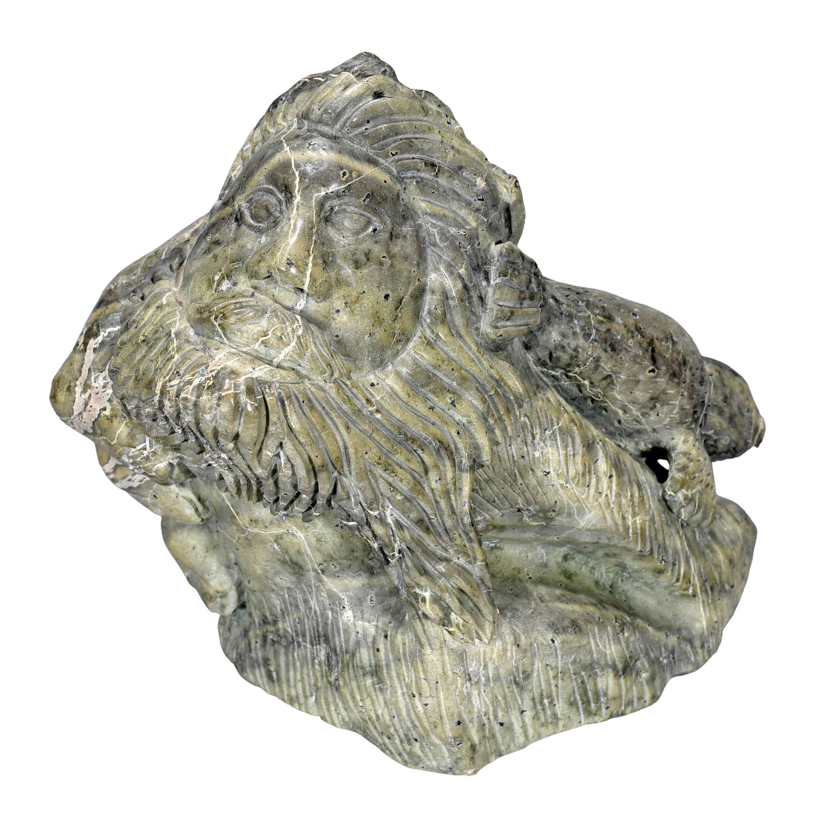 B. Hanna. The Inuit Hand of Mankind.: B. Hanna. The Hand of Mankind. Signed. Carved and polished soapstone. Excellent condition. 9" w x 9" h. Est. $100-300. Ship: $85 Please Read Before You Bid: By registering for and/or placing a bid