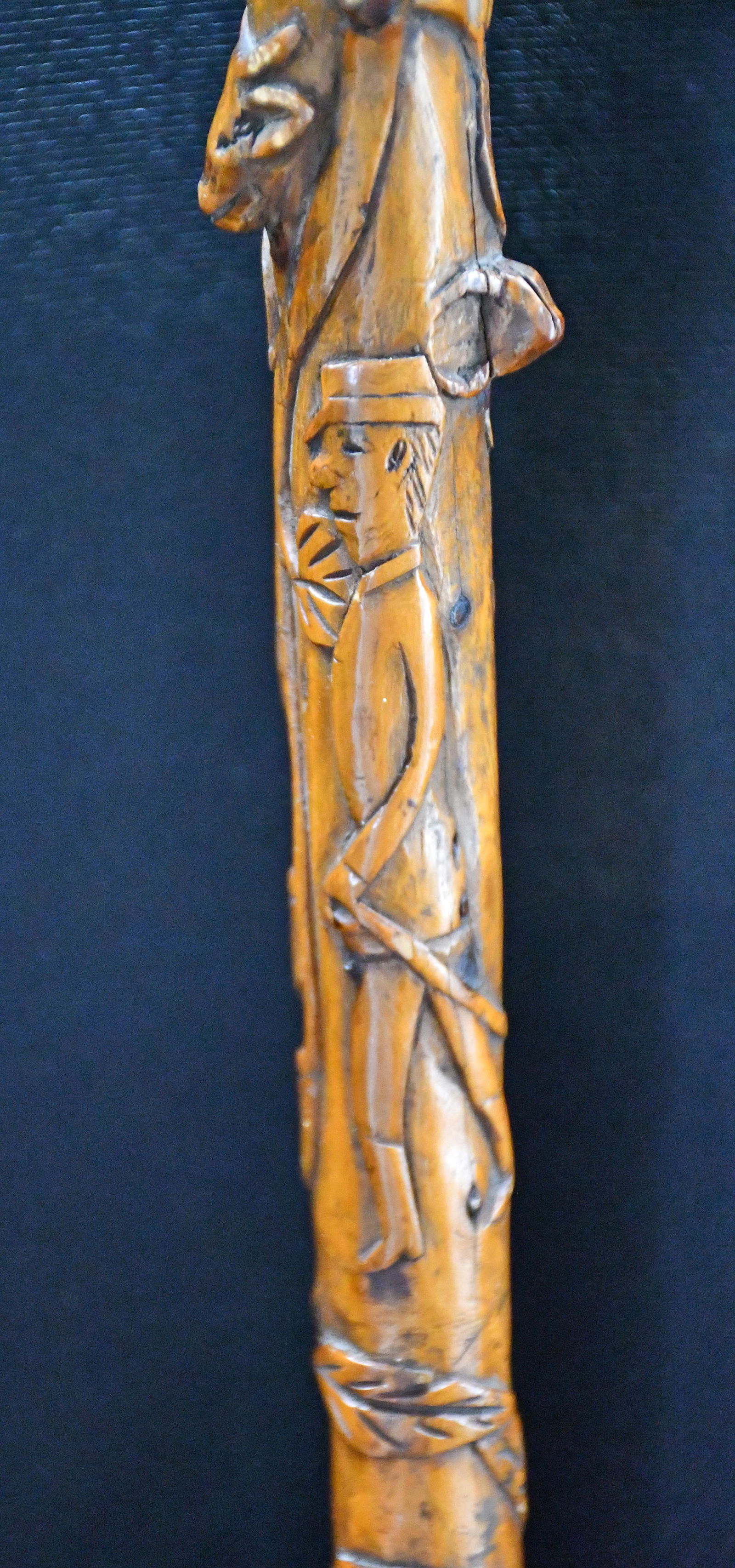 H.P. Olsen. Highly Carved Duck Head Cane. - 5
