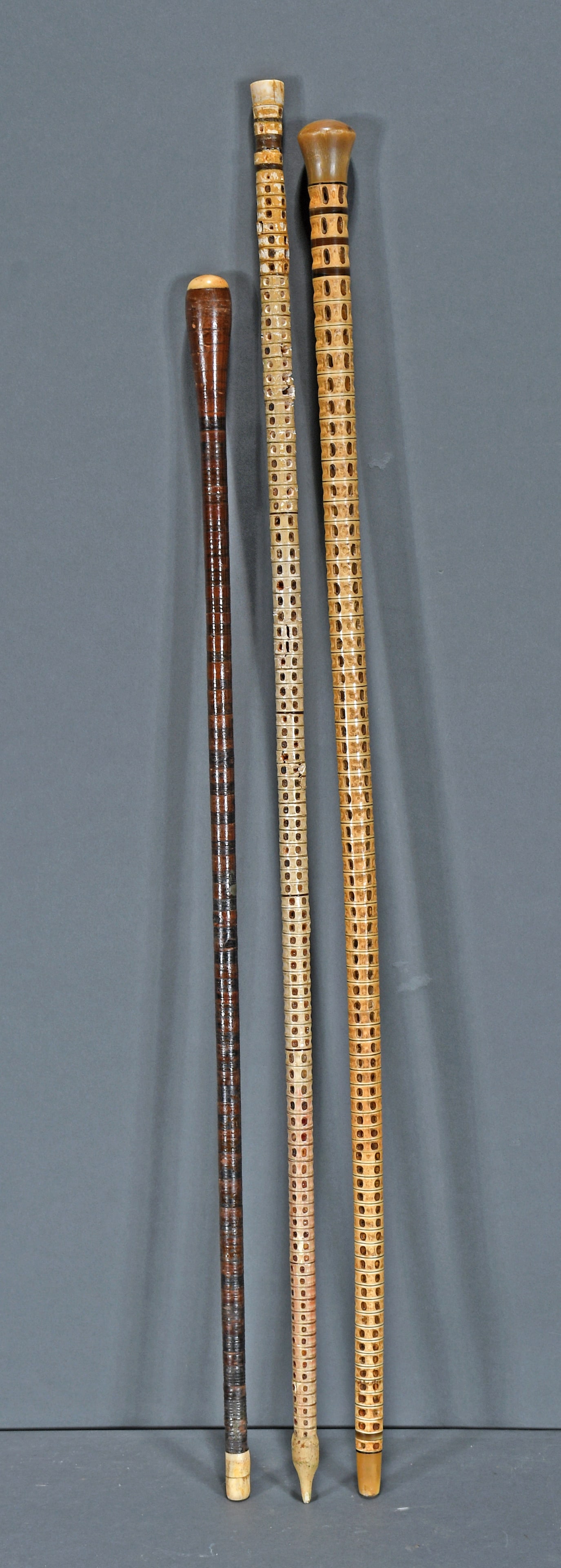 3 Shark Vertabre Canes. - 3