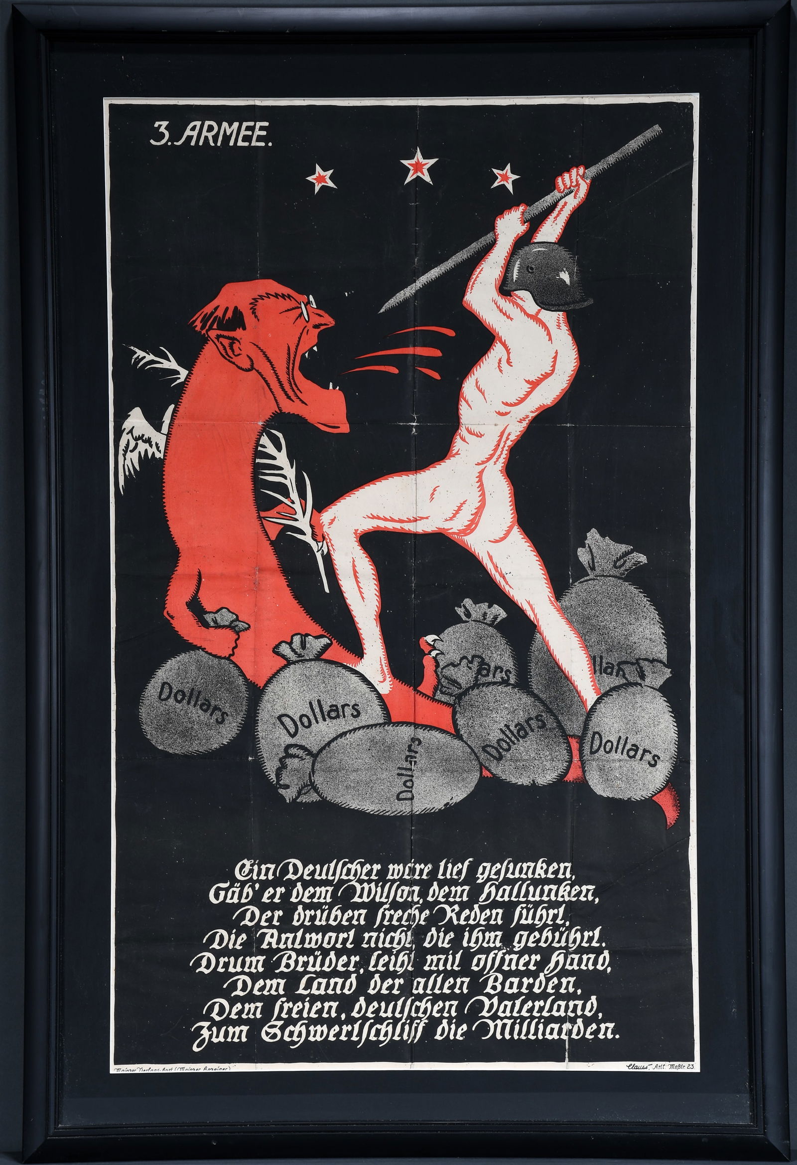 Bethhold Clauss. 3. Armee. Original German WW I Propaganda Poster 3rd Army Wilson. (1 of 10)