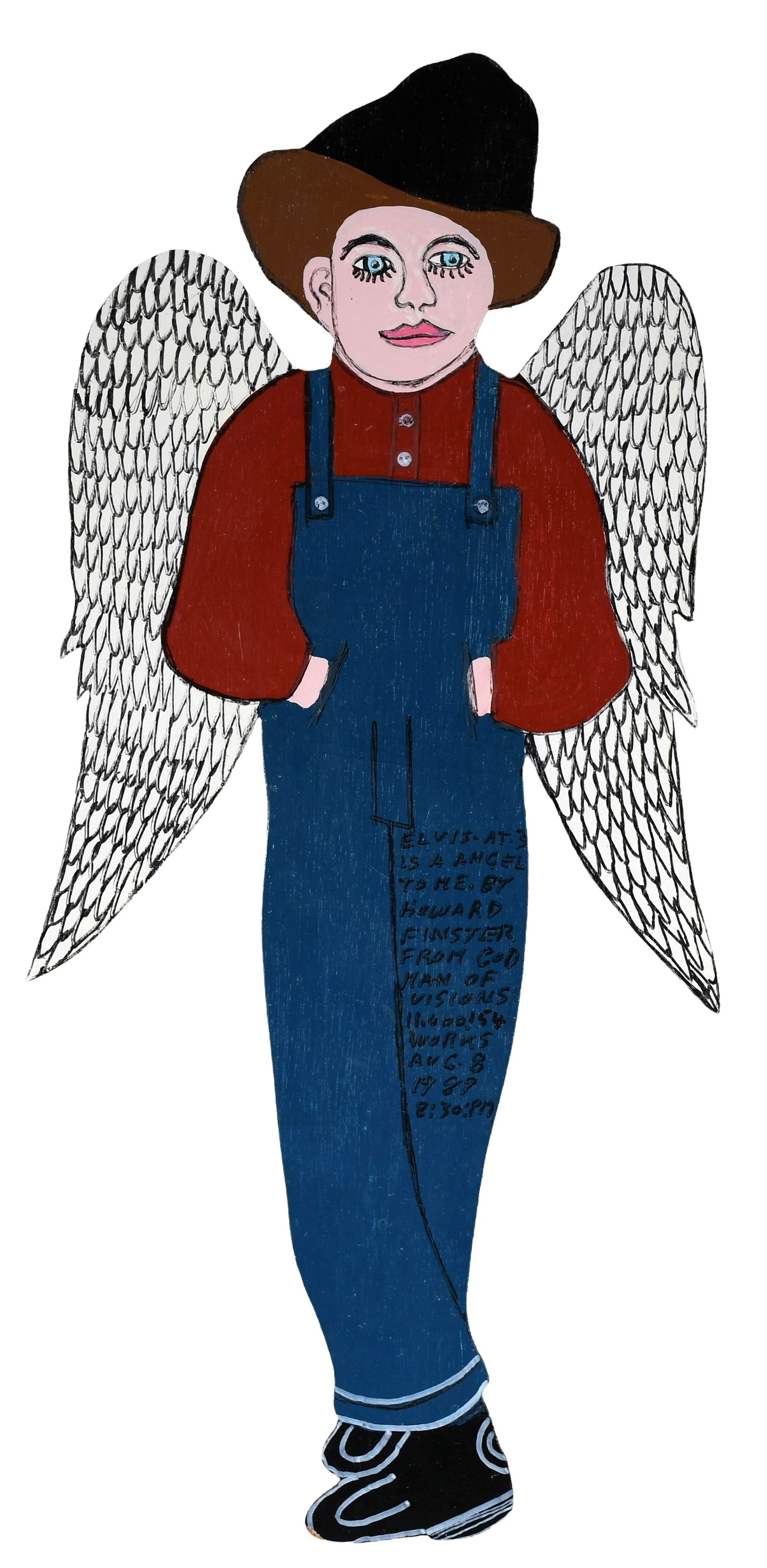 Howard Finster. Elvis Is An Angel To Me, #11,154. (1 of 4)