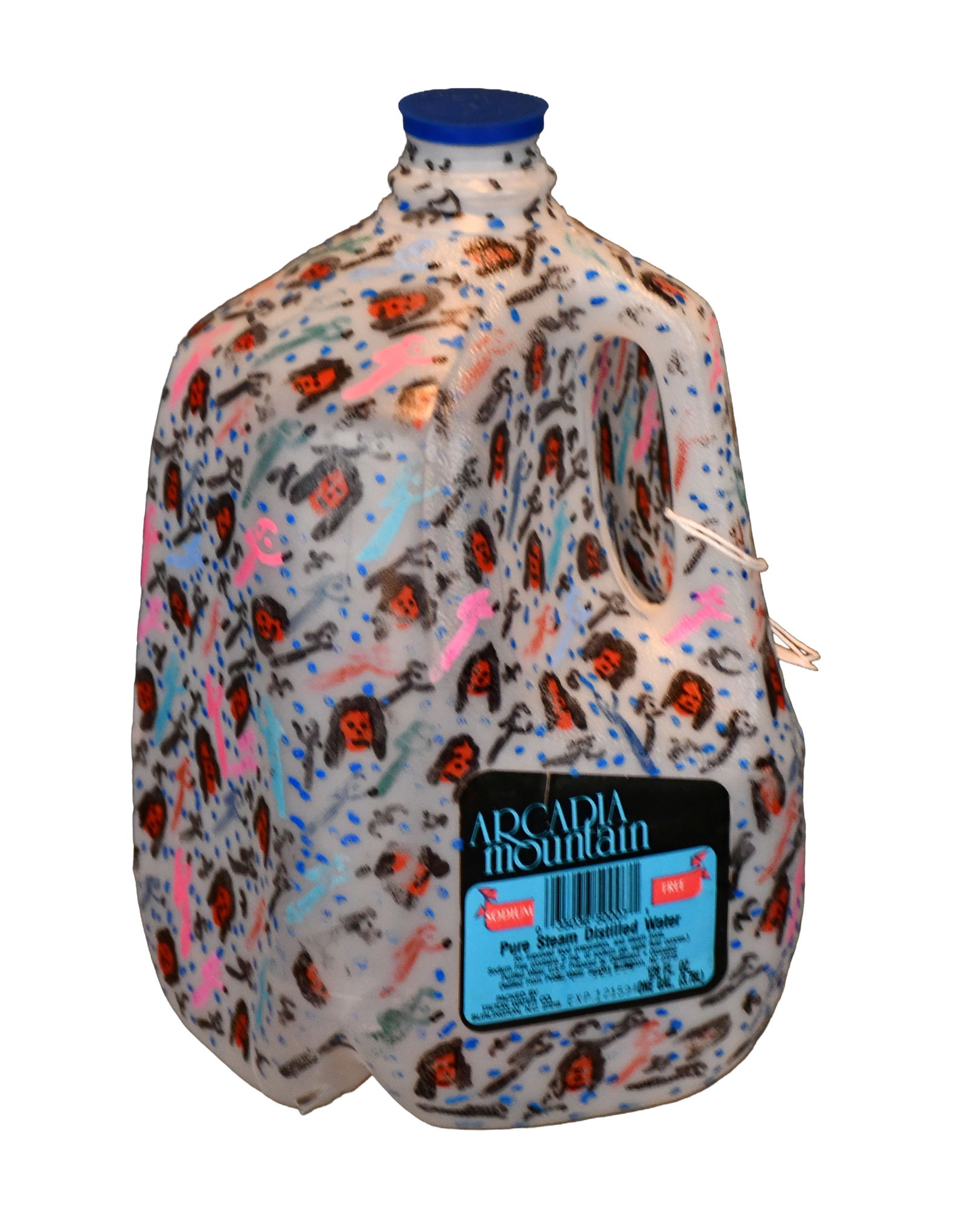 Howard Finster. His Water Jug.: Howard Finster. His Water Jug. #29,882. 1993. Signed, dated, titled, and numbered. Marker on plastic jug. Minor hole at bottom, otherwise good condition. 9.5" h. Est. $100-200. Ship: $45 Please Read B