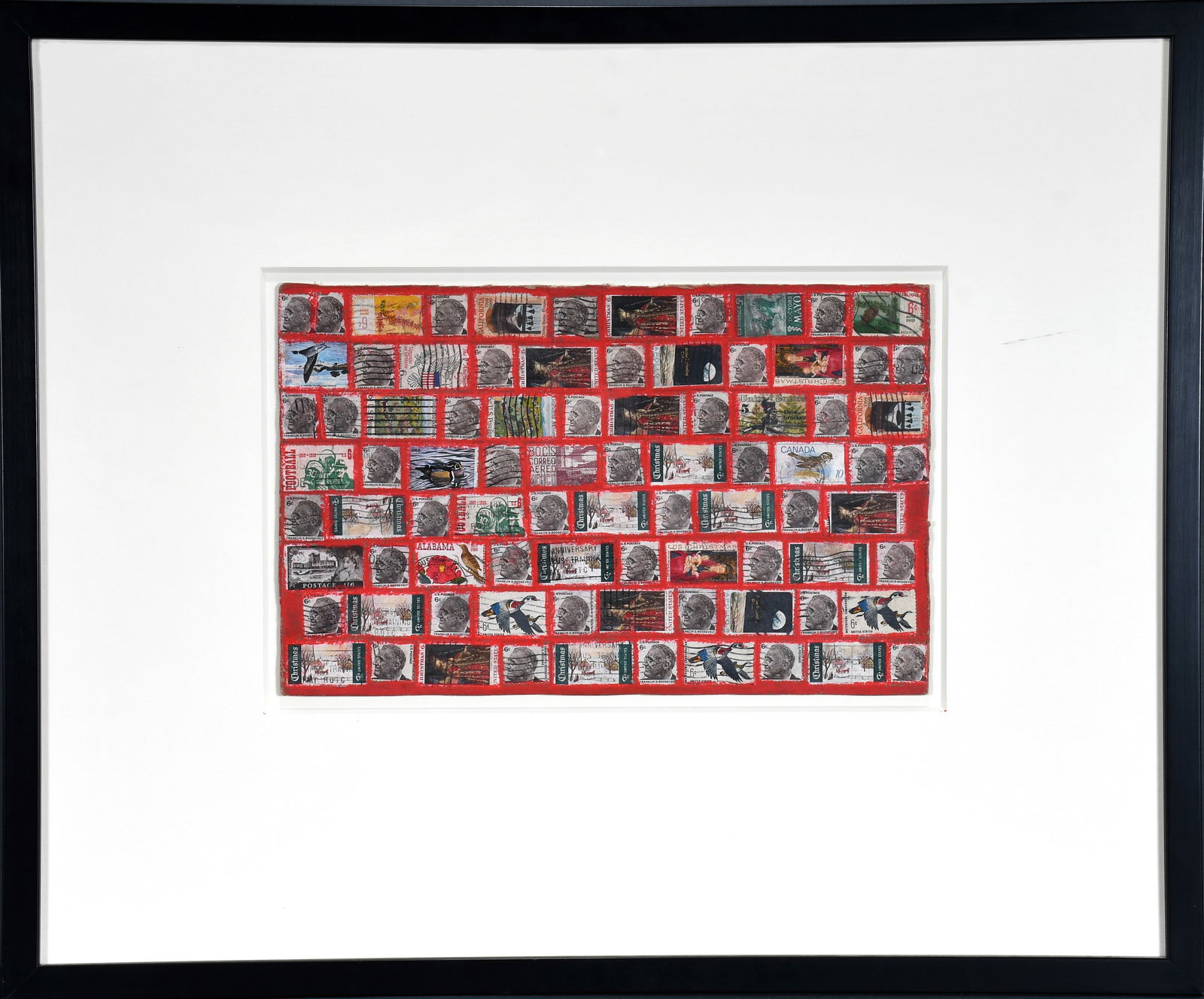 Eddie Arning. Postage Stamp Collage. - 2