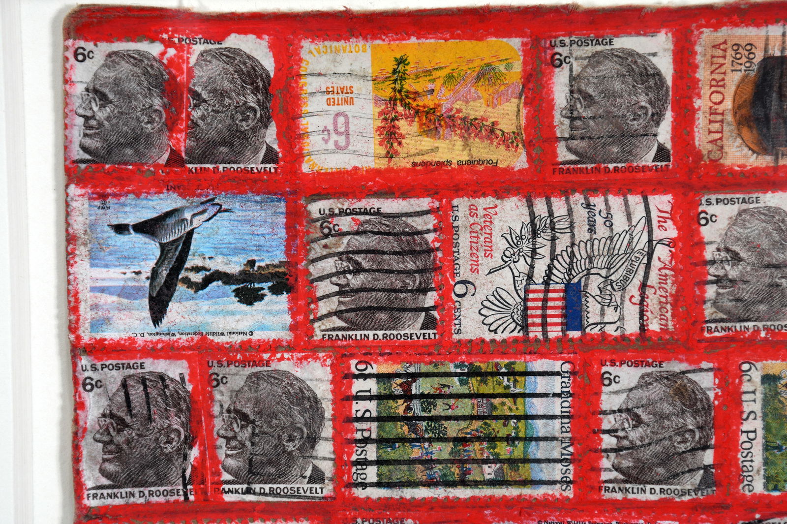 Eddie Arning. Postage Stamp Collage. - 3