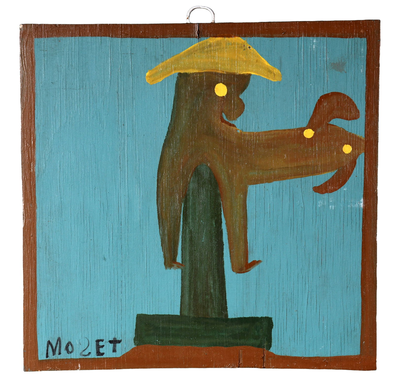 Mose Tolliver. Indian Weathervane.: Mose Tolliver. Indian Weathervane. Signed. Paint on board. Excellent condition. 12.5" x 12.5" h. Provenance: The Personal Collection of Richard Gasperi and James Resko. Est. $200-300. Ship: $45 