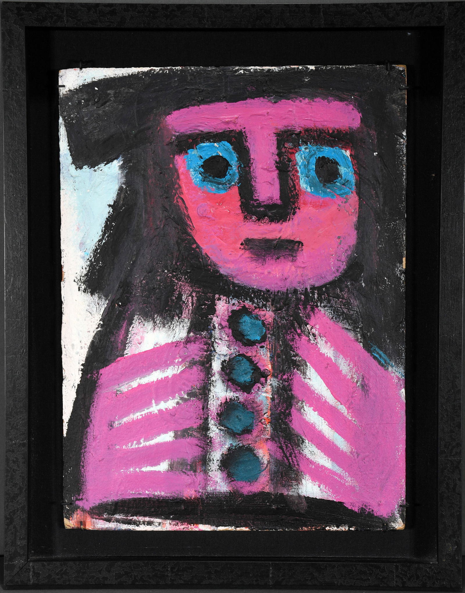 Eddy Mumma. Pink and Blue Man.: Eddy Mumma. Pink and Blue Man. Heavy paint on board. Excellent condition. Size with frame is 15.5" w x 20" h. Est. $300-500. Ship: $55 Please Read Before You Bid: By registering for and/or placing