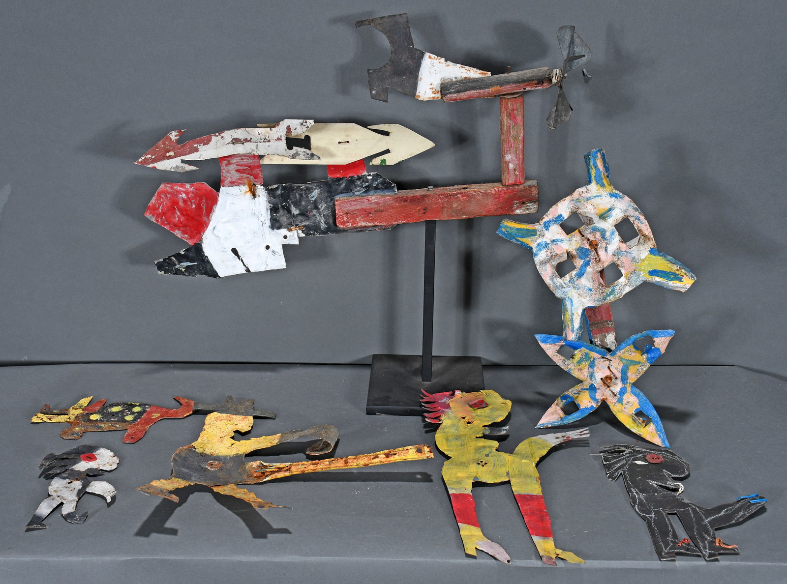 David Butler. Early Whirligig With Seven Spare Pieces. - 2