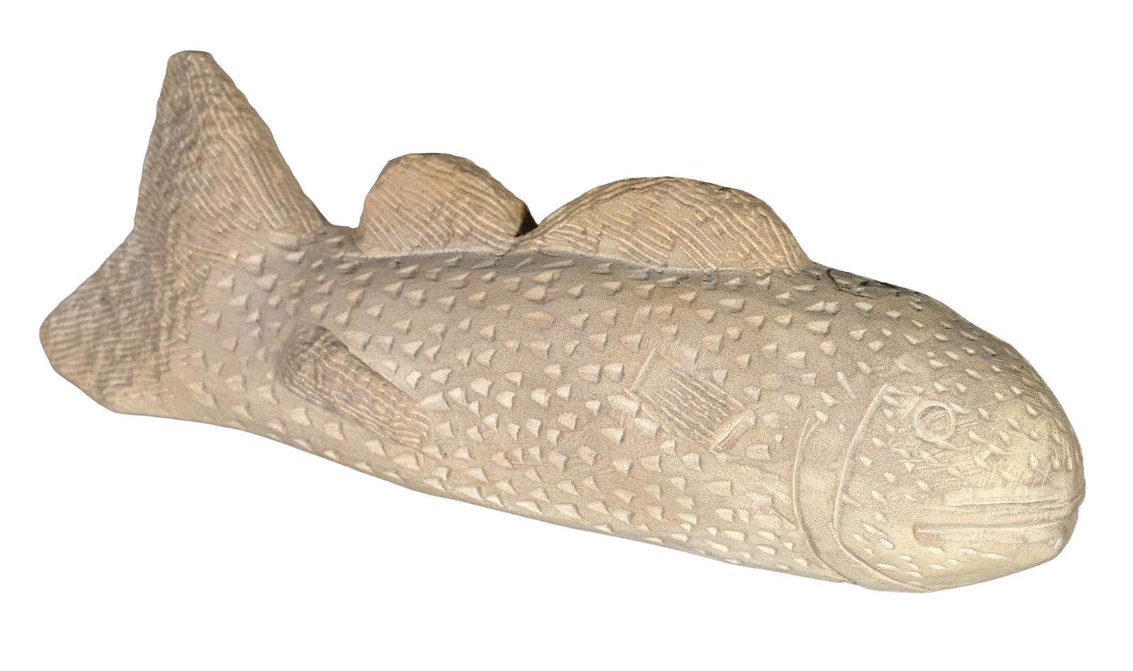 Popeye Reed. Carved Limestone Fish.: Popeye Reed. Fish. Signed. Carved limestone. Excellent condition. 13.5" long. Provenance: The Richard Gasperi and James Resko Private Collection. Est. $200-300. Ship: $55 Please Read Before You