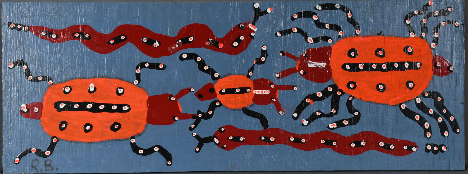 Richard Burnside. Beetles and Ants.: Richard Burnside. Beetles and Ants. 1990. Signed and dated. Paint on board. Excellent condition. 33" w x 12" h. Est. $300-500. Ship: $85 Please Read Before You Bid: By registering for and/or