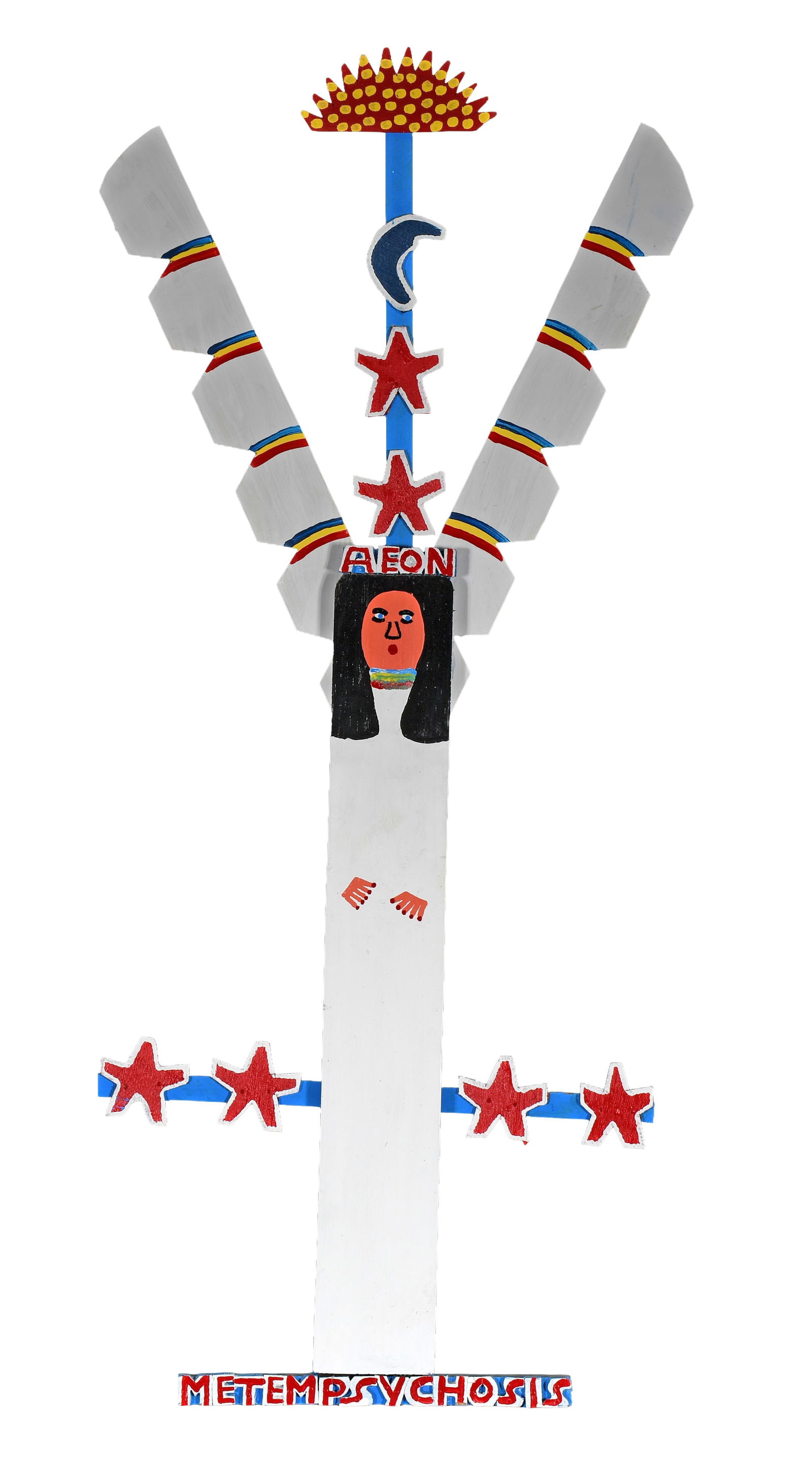 James Harold Jennings. Metempsychosis.: James Harold Jennings. Metempsychosis. Signed and titled. Paint and cut out vinyl attached to board. Excellent condition. 39" h. Est. $300-500. Ship: $100 Please Read Before You Bid: By