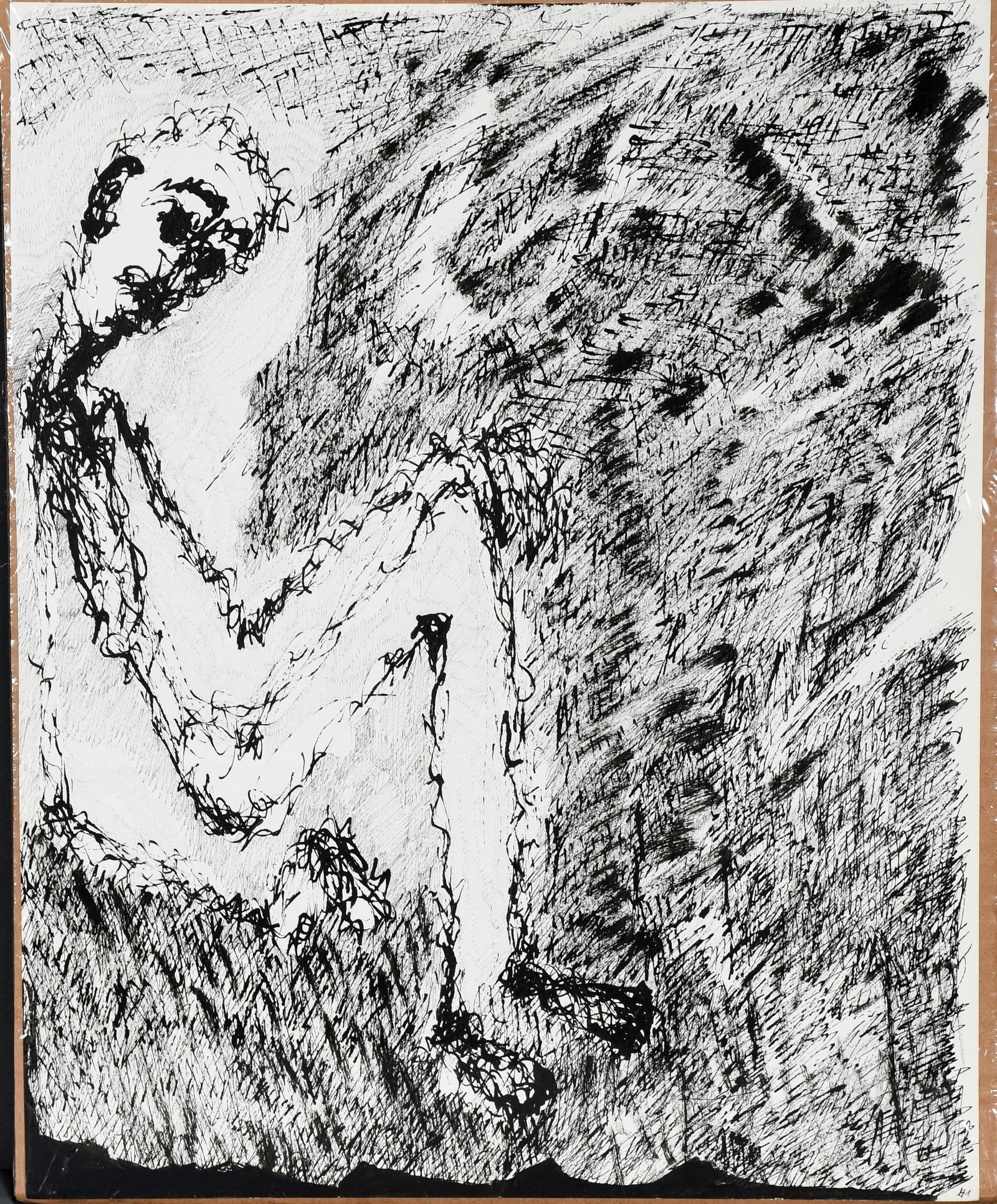 Rosemarie Koczy. Seated Man, #41.: Rosemarie Koczy. Seated Man, #41. 1985. Signed, dated and numbered. Ink on paper. Excellent condition. 13.75" w x 17" h. Provenance: The Ray Benson Collection. Est. $100-300. Ship: $45 Please Read